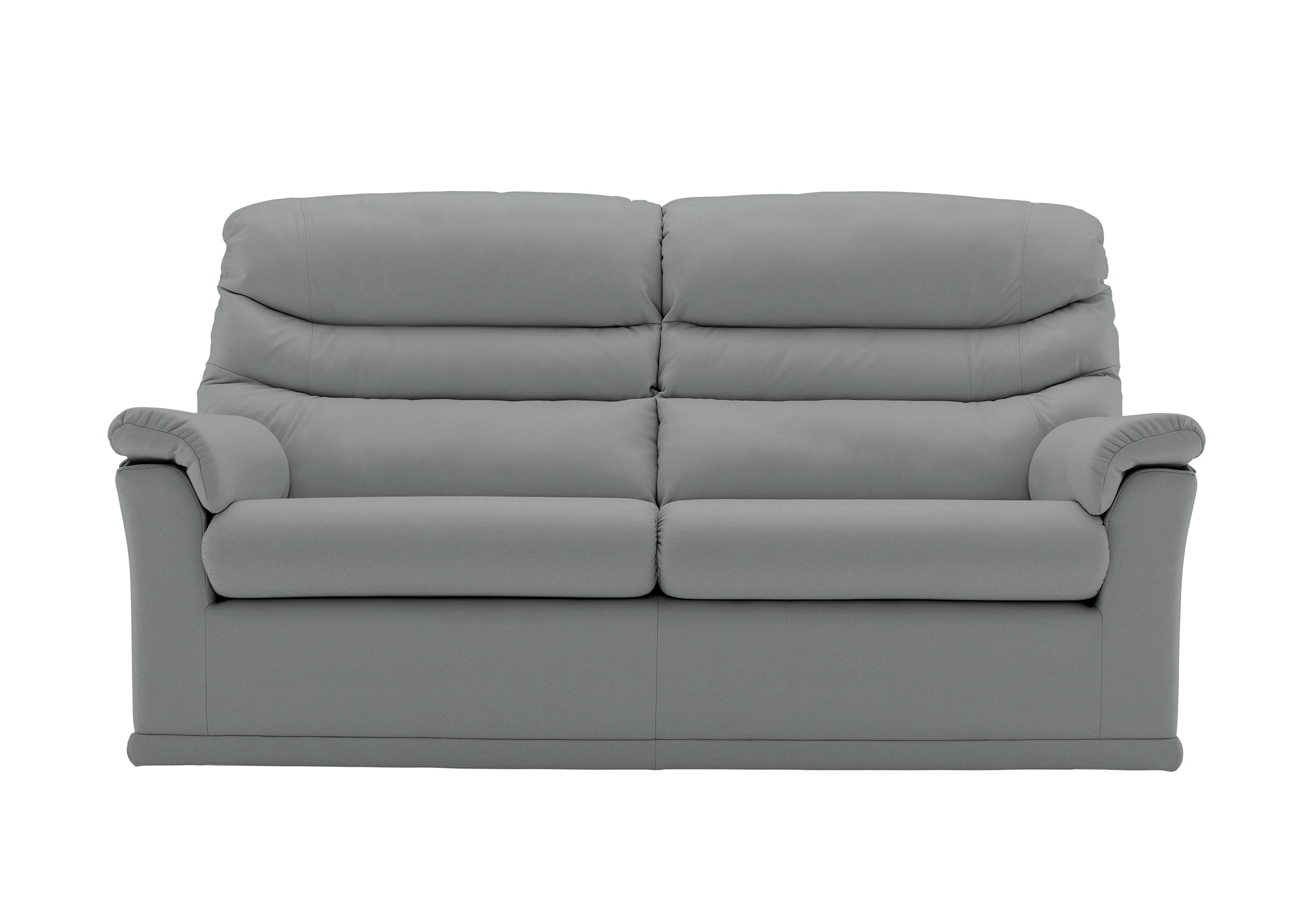 Malvern 2 Cushion 3 Seater Leather Sofa in L842 Cambridge Grey on Furniture Village
