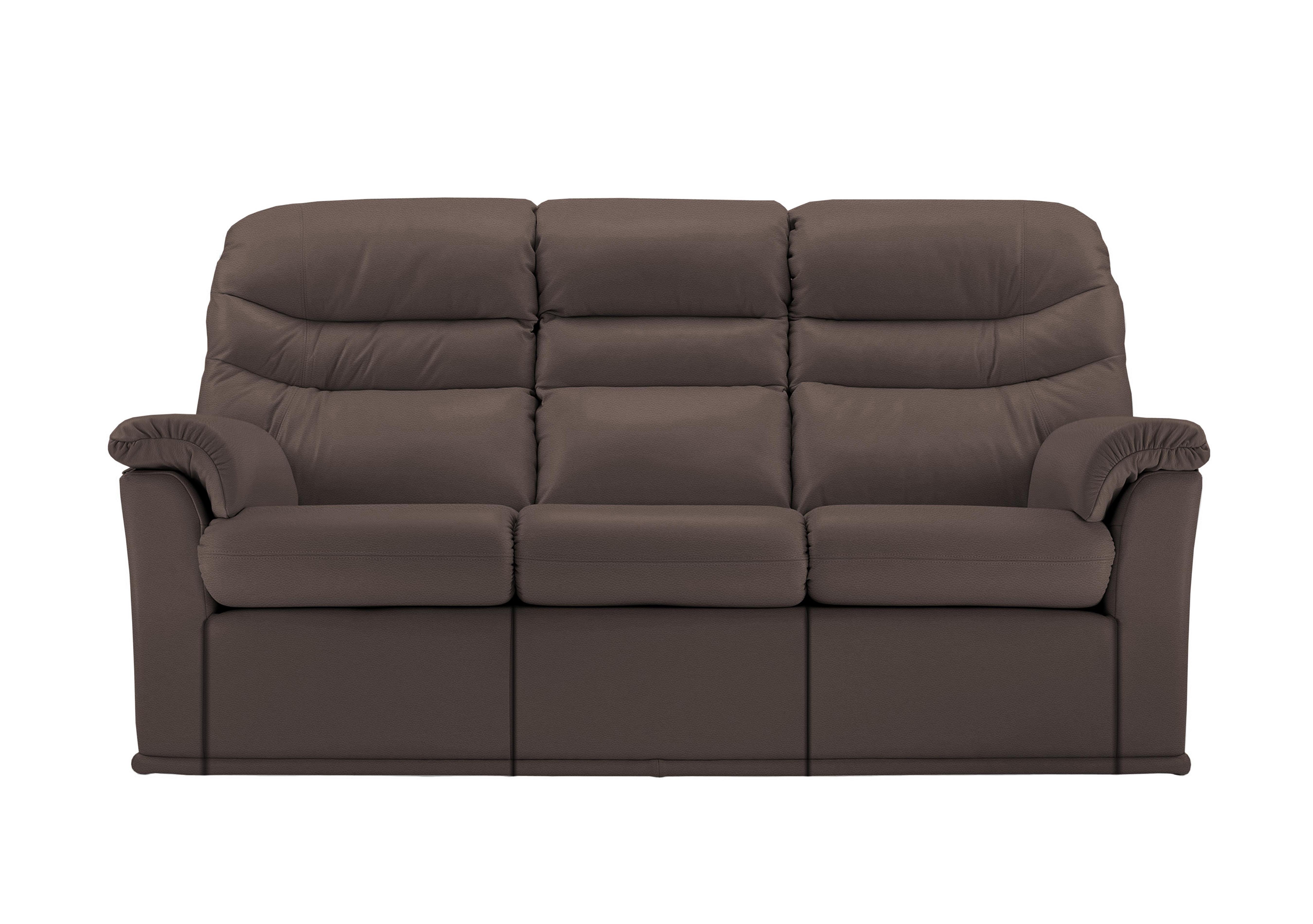 Malvern 3 Cushion 3 Seater Leather Sofa in H003 Oxford Chocolate on Furniture Village