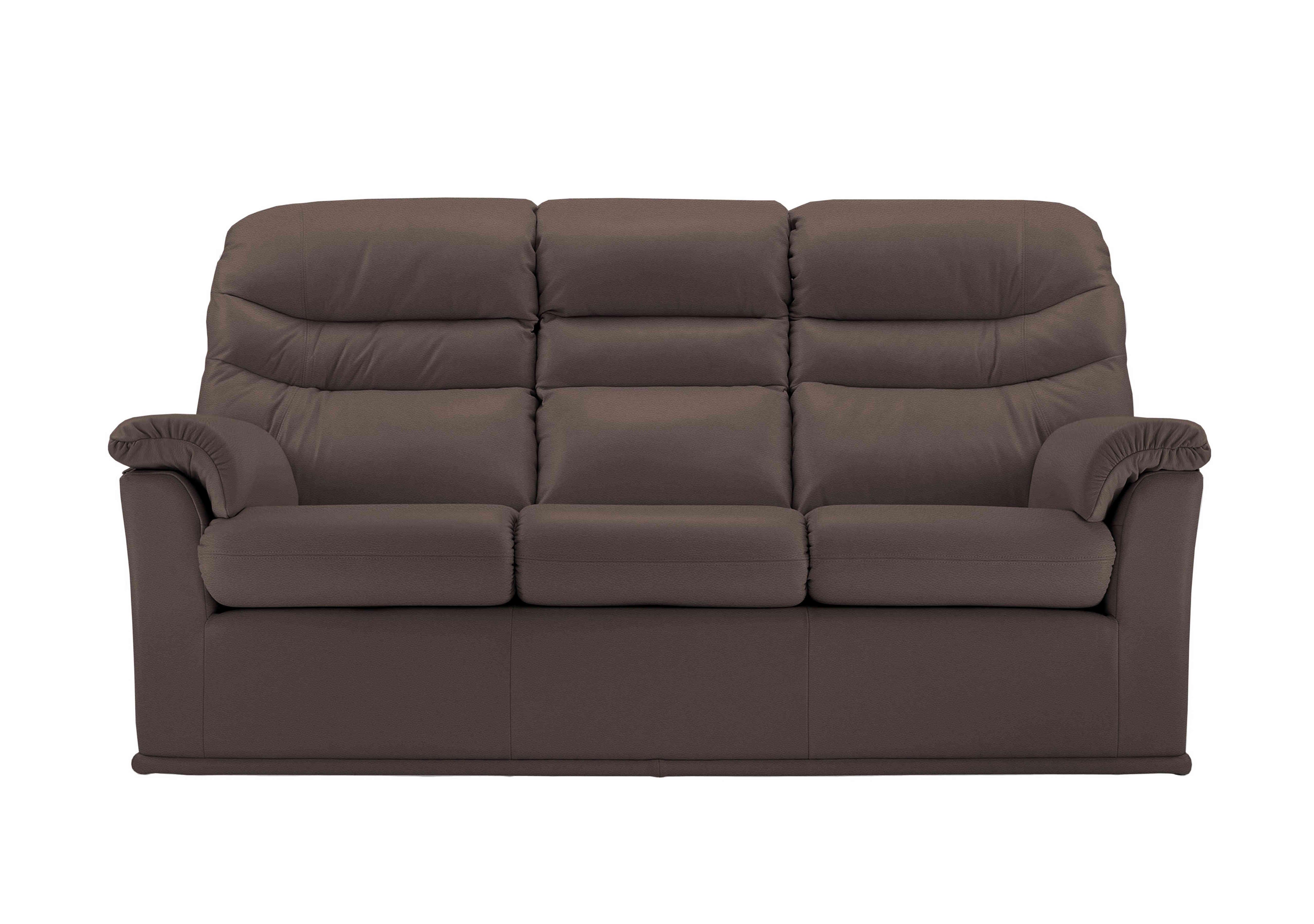 Malvern 3 Cushion 3 Seater Leather Sofa in H003 Oxford Chocolate on Furniture Village