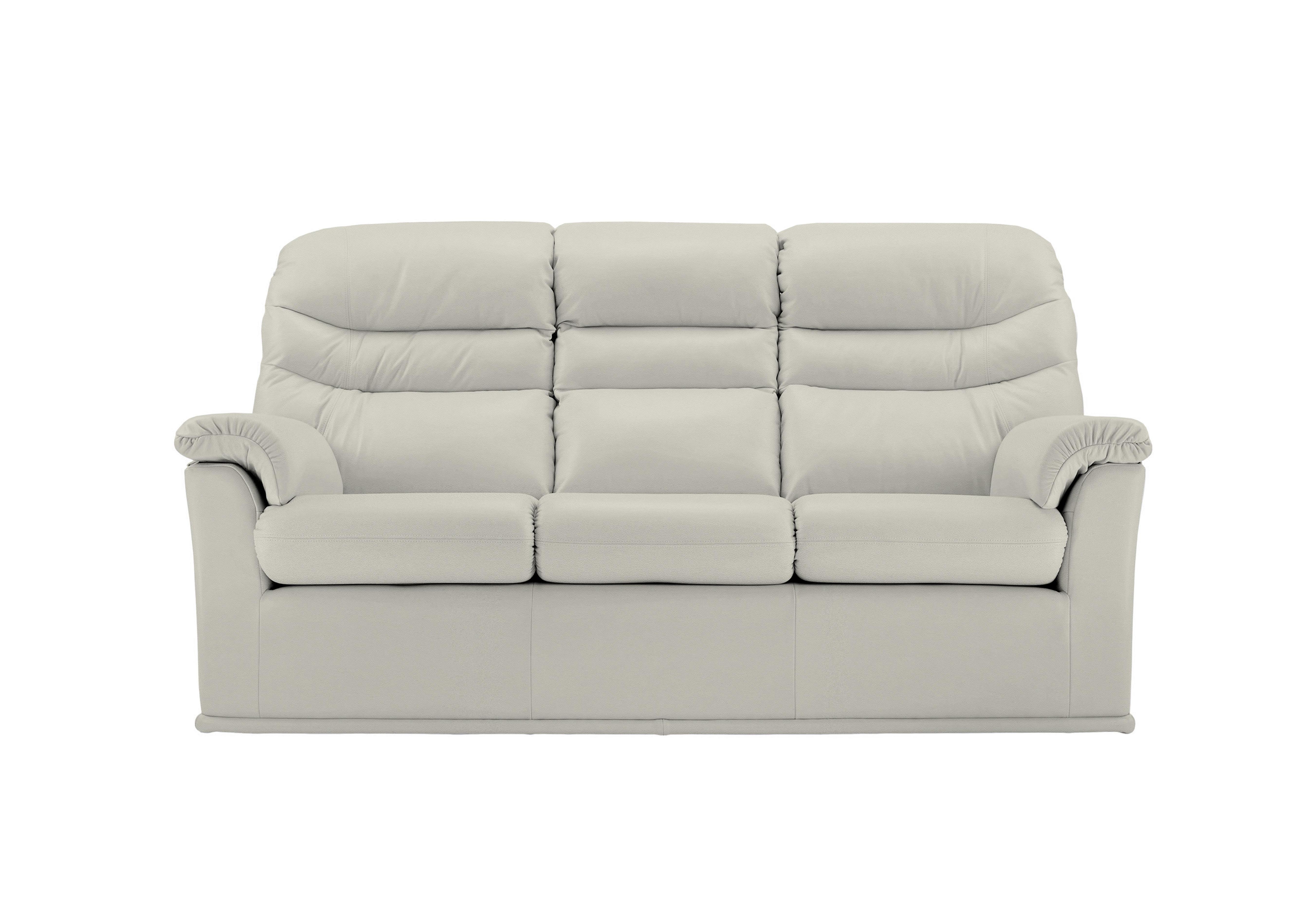 Malvern 3 Cushion 3 Seater Leather Sofa in H006 Oxford Light Grey on Furniture Village