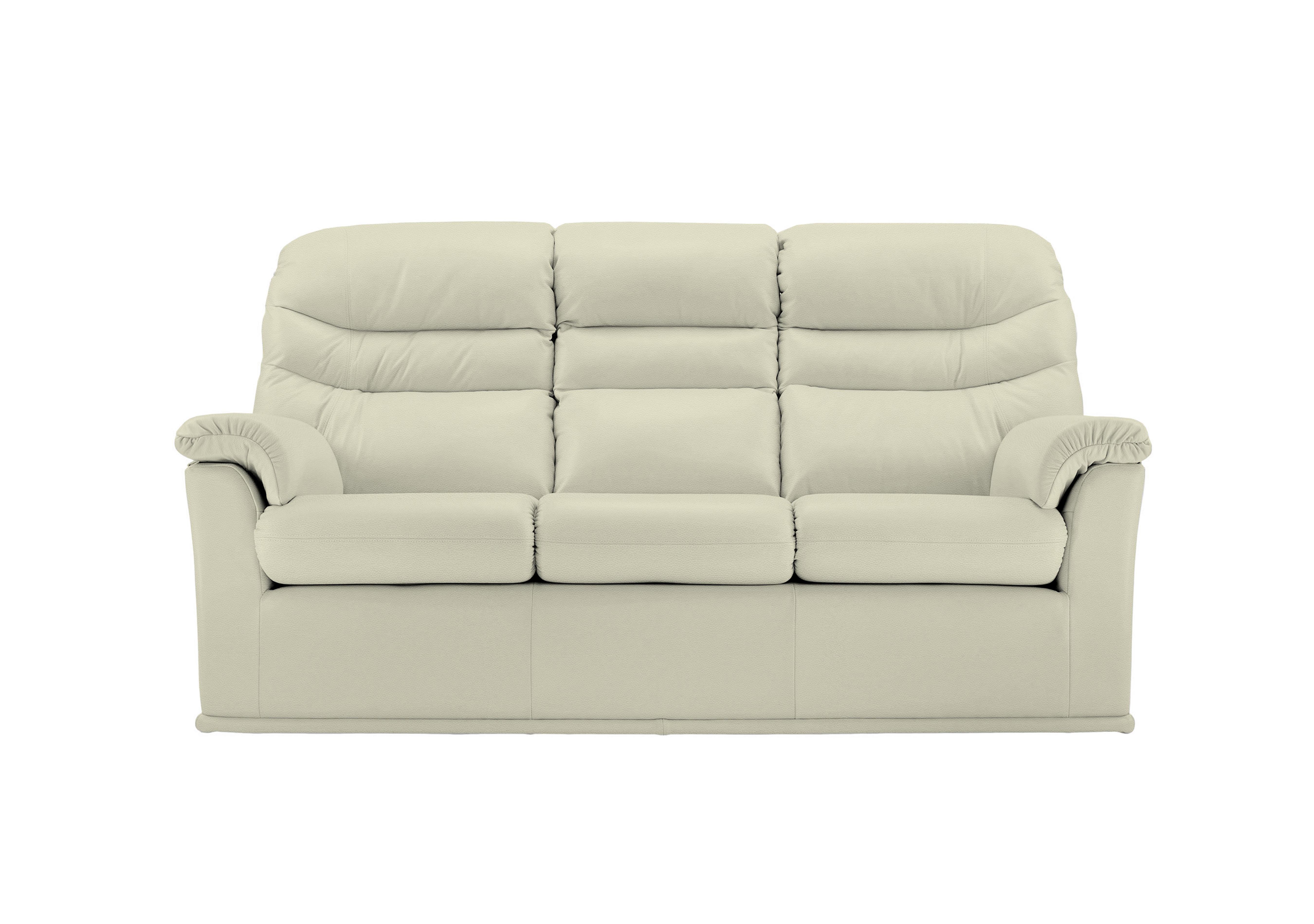 Malvern 3 Cushion 3 Seater Leather Sofa in L840 Cambridge Chalk on Furniture Village