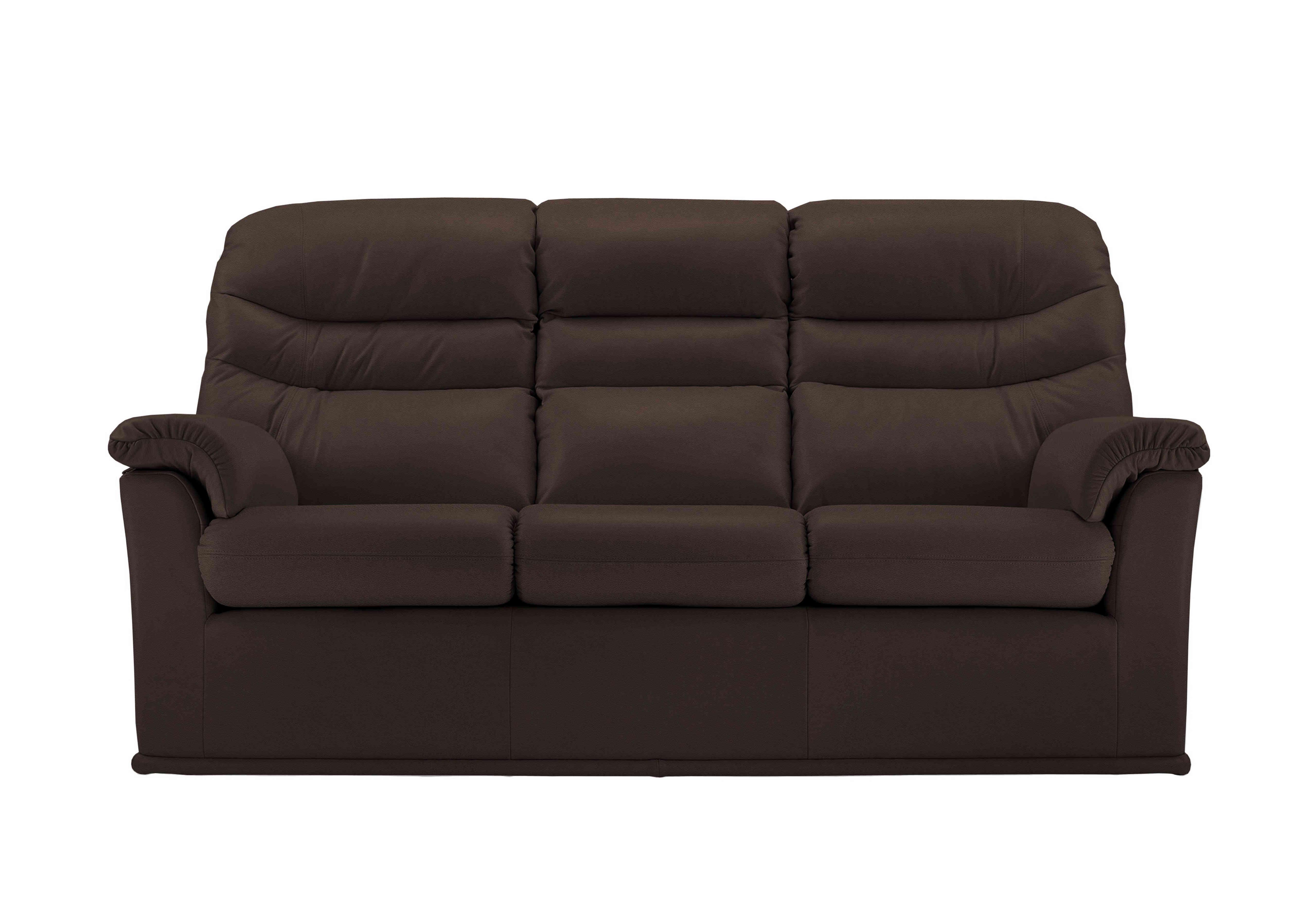 Malvern 3 Cushion 3 Seater Leather Sofa in P200 Capri Chocolate on Furniture Village