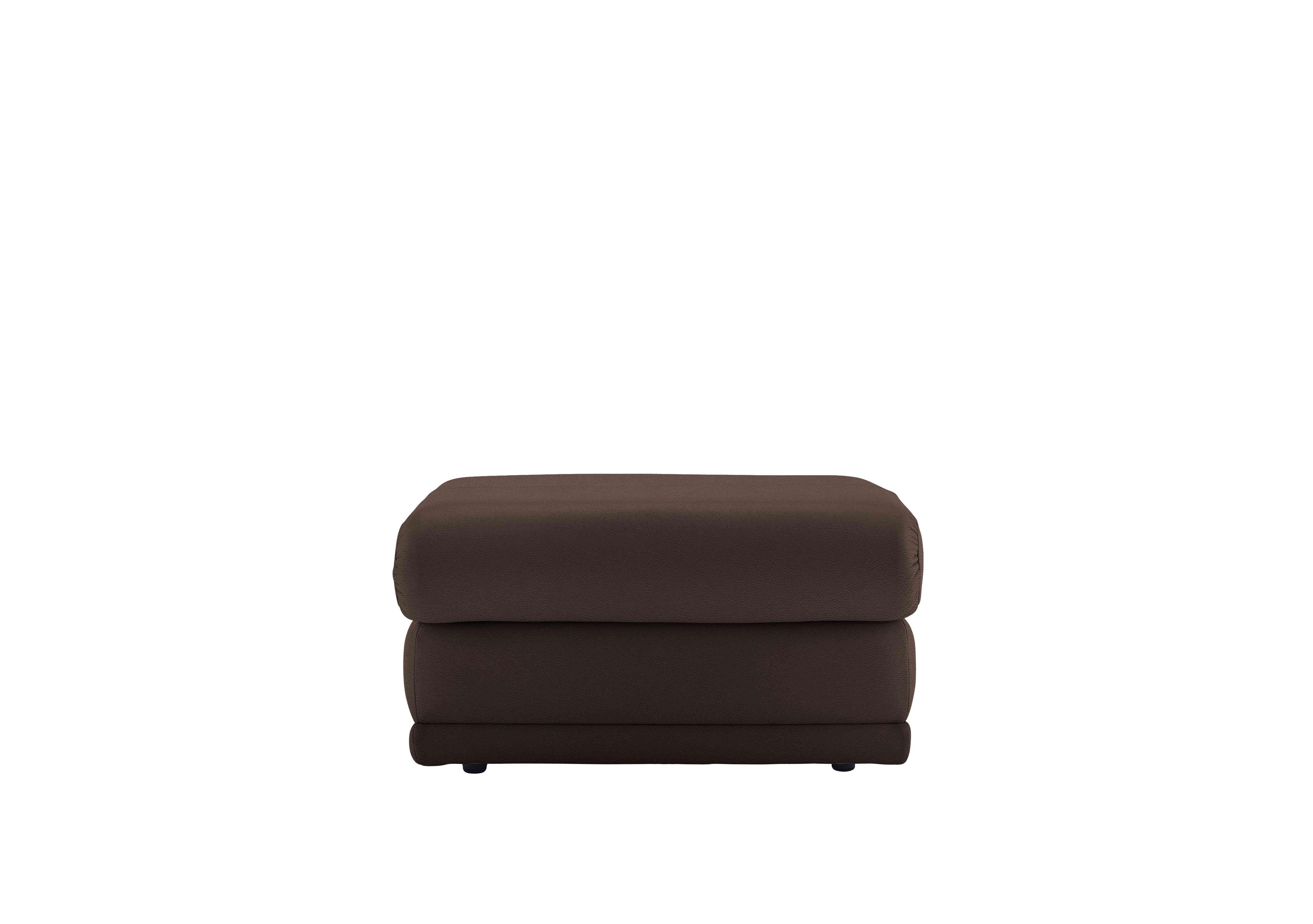 Malvern Leather Storage Footstool in P200 Capri Chocolate on Furniture Village