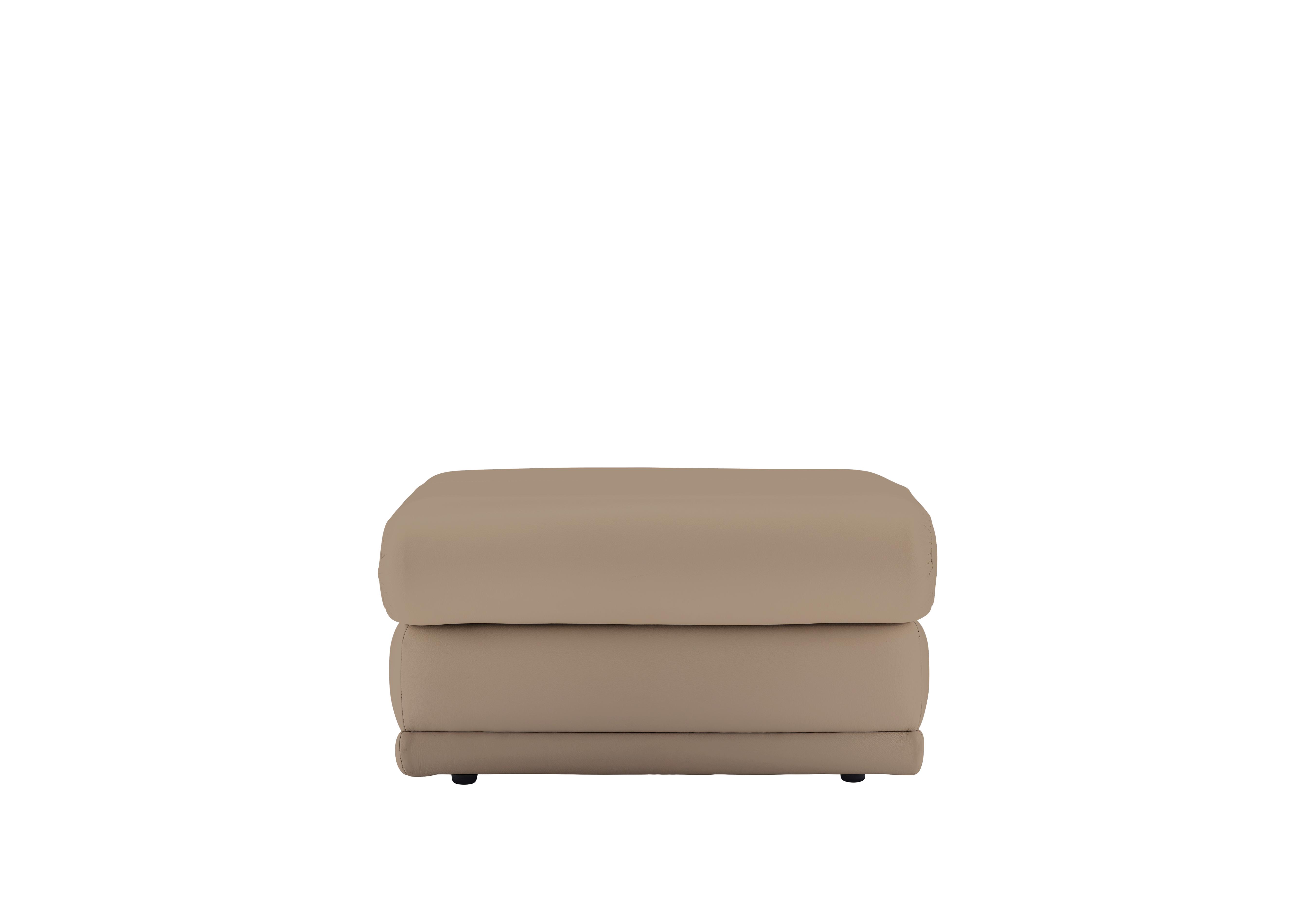 Malvern Leather Storage Footstool in P216 Capri Mushroom on Furniture Village