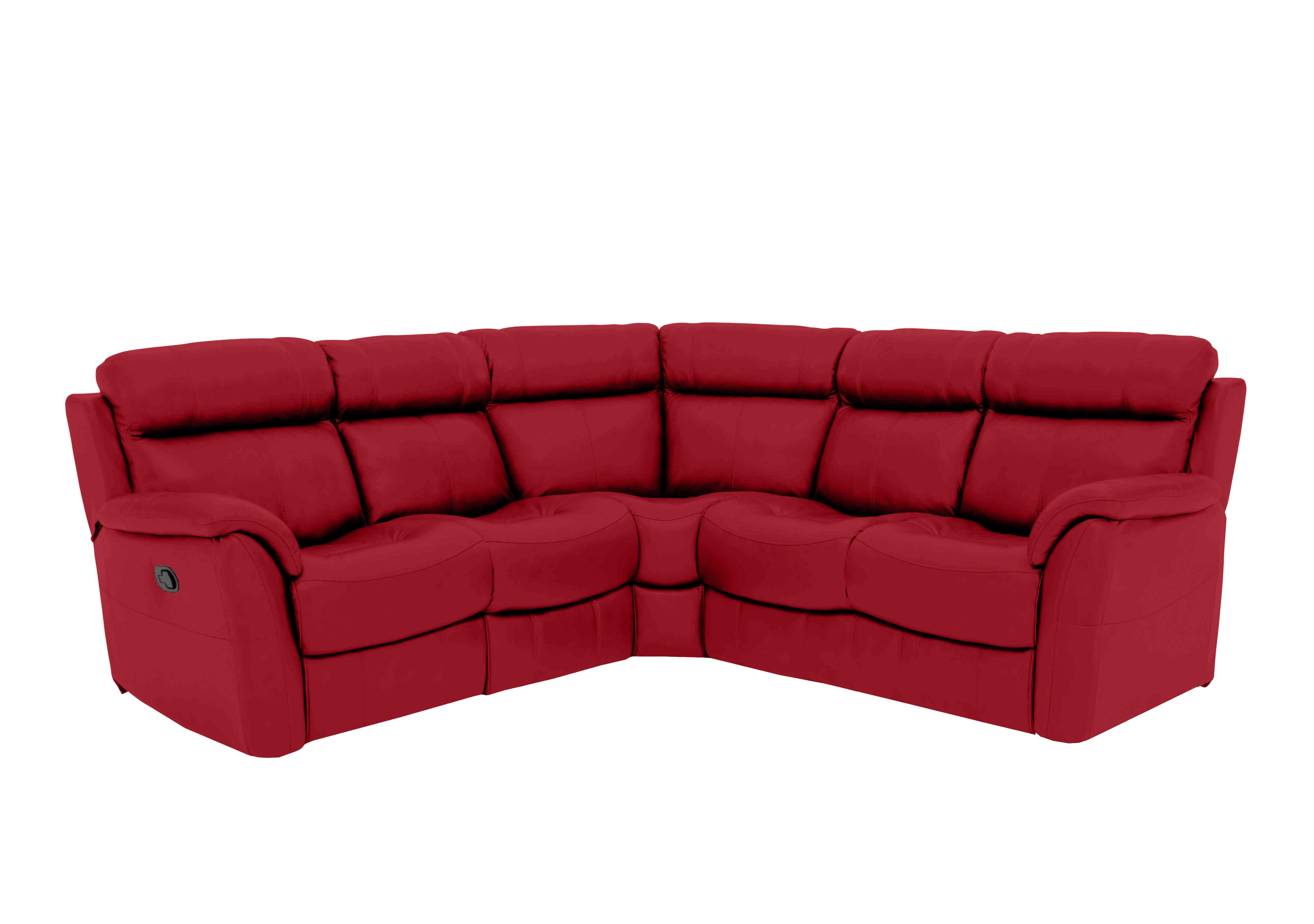 Relax Station Revive Leather Corner Sofa in Bv-0008 Pure Red on Furniture Village