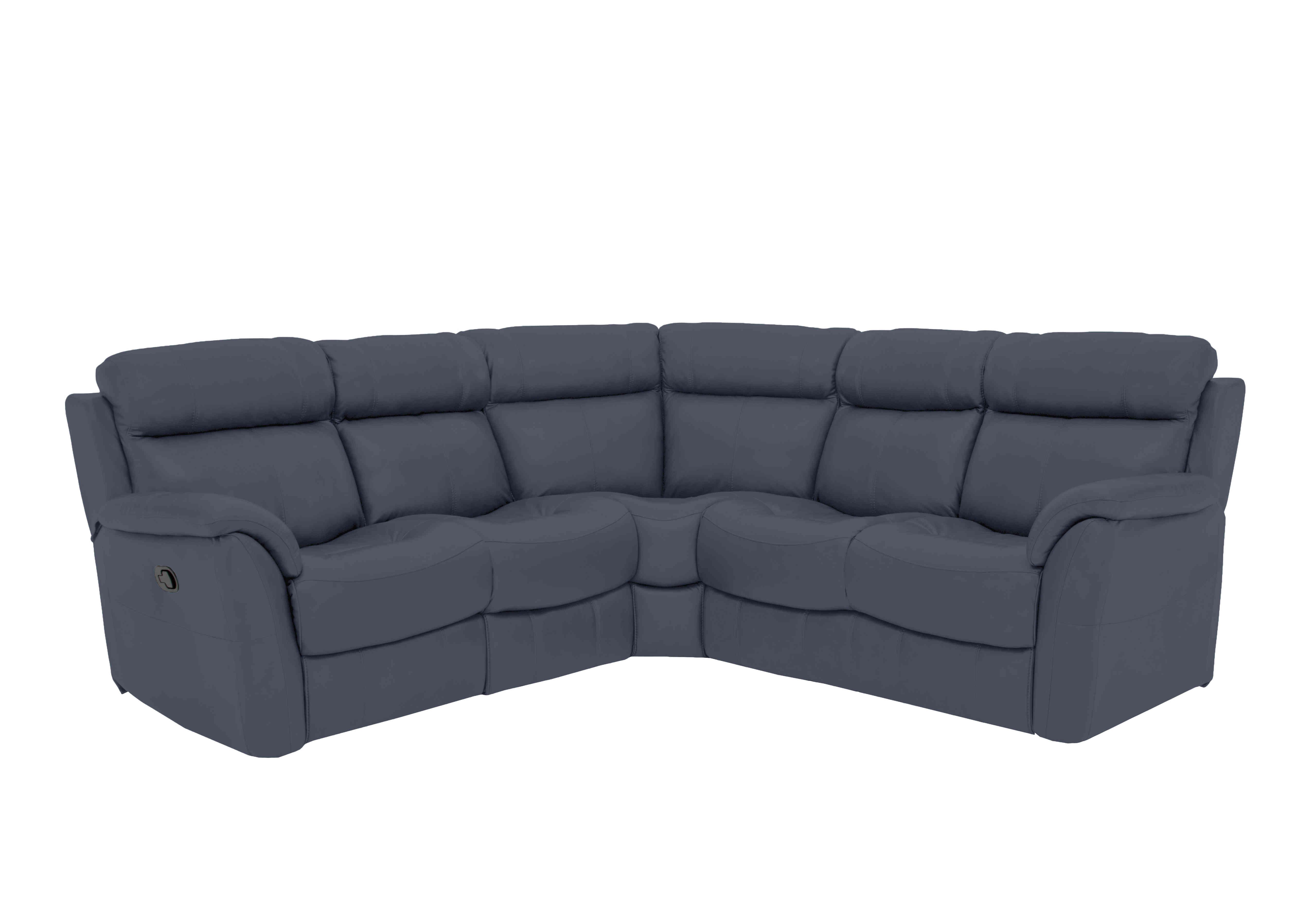 Relax Station Revive Leather Corner Sofa in Bv-313e Ocean Blue on Furniture Village