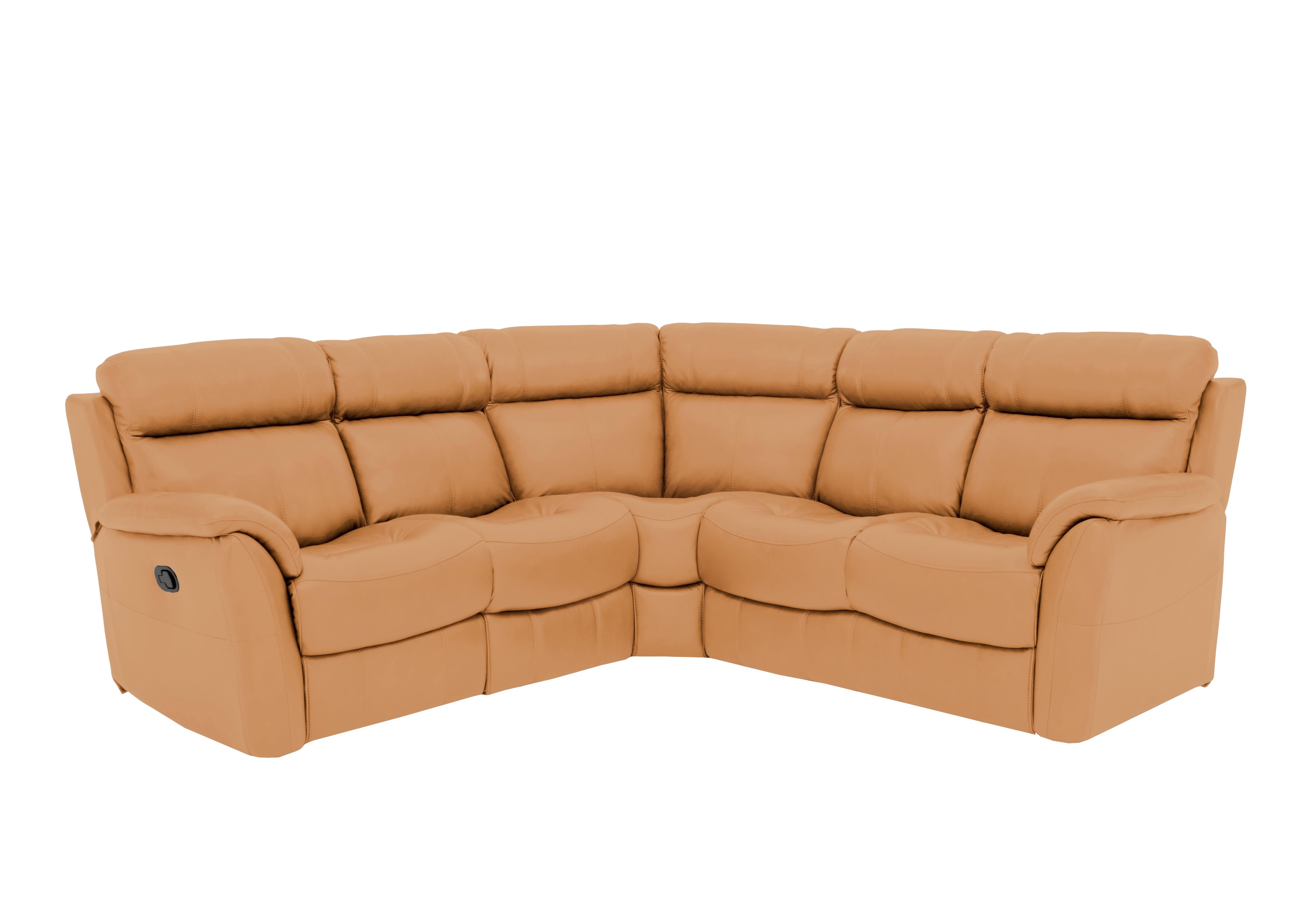 Relax Station Revive Leather Corner Sofa in Bv-335e Honey Yellow on Furniture Village