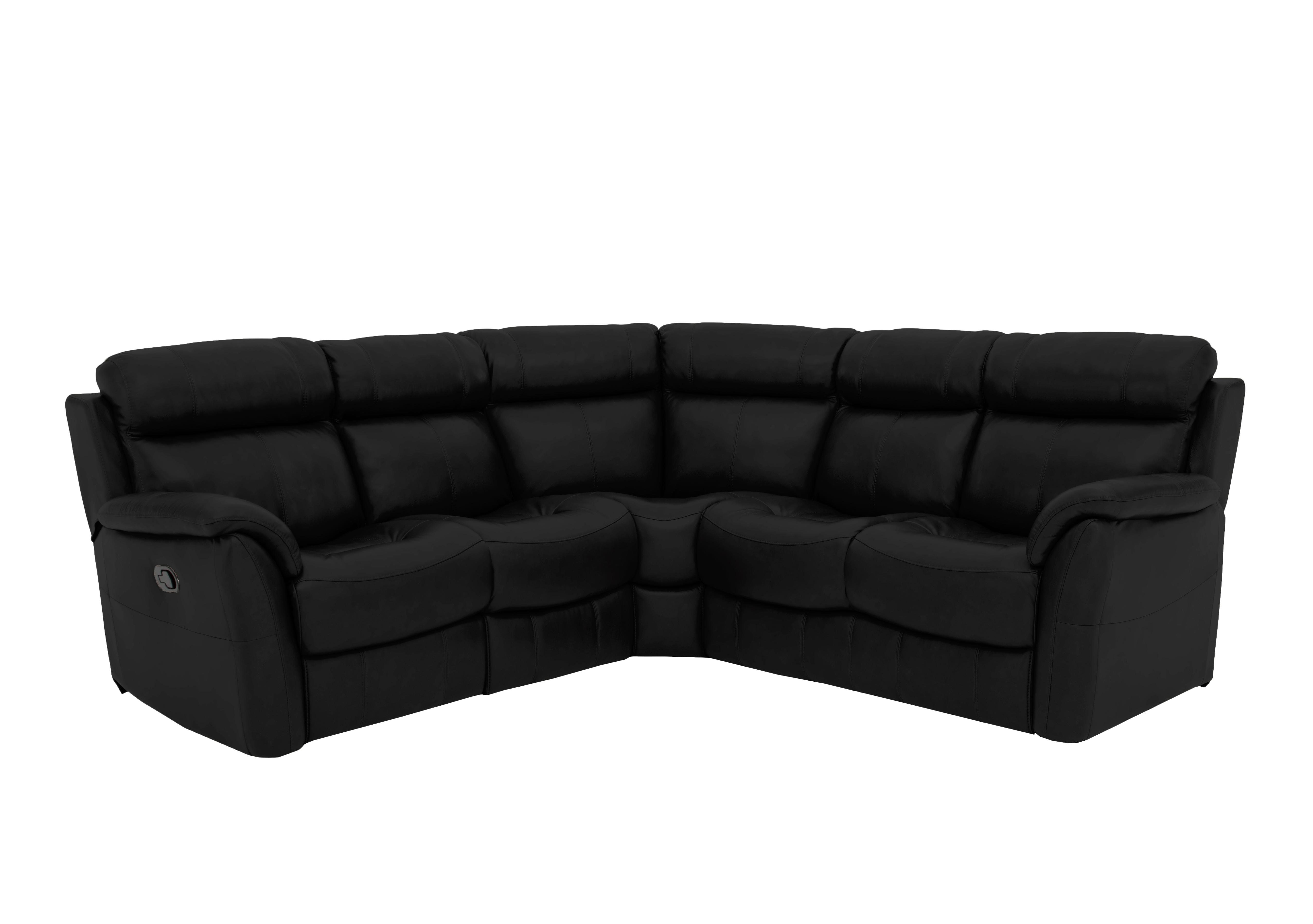 Relax Station Revive Leather Corner Sofa in Bv-3500 Classic Black on Furniture Village