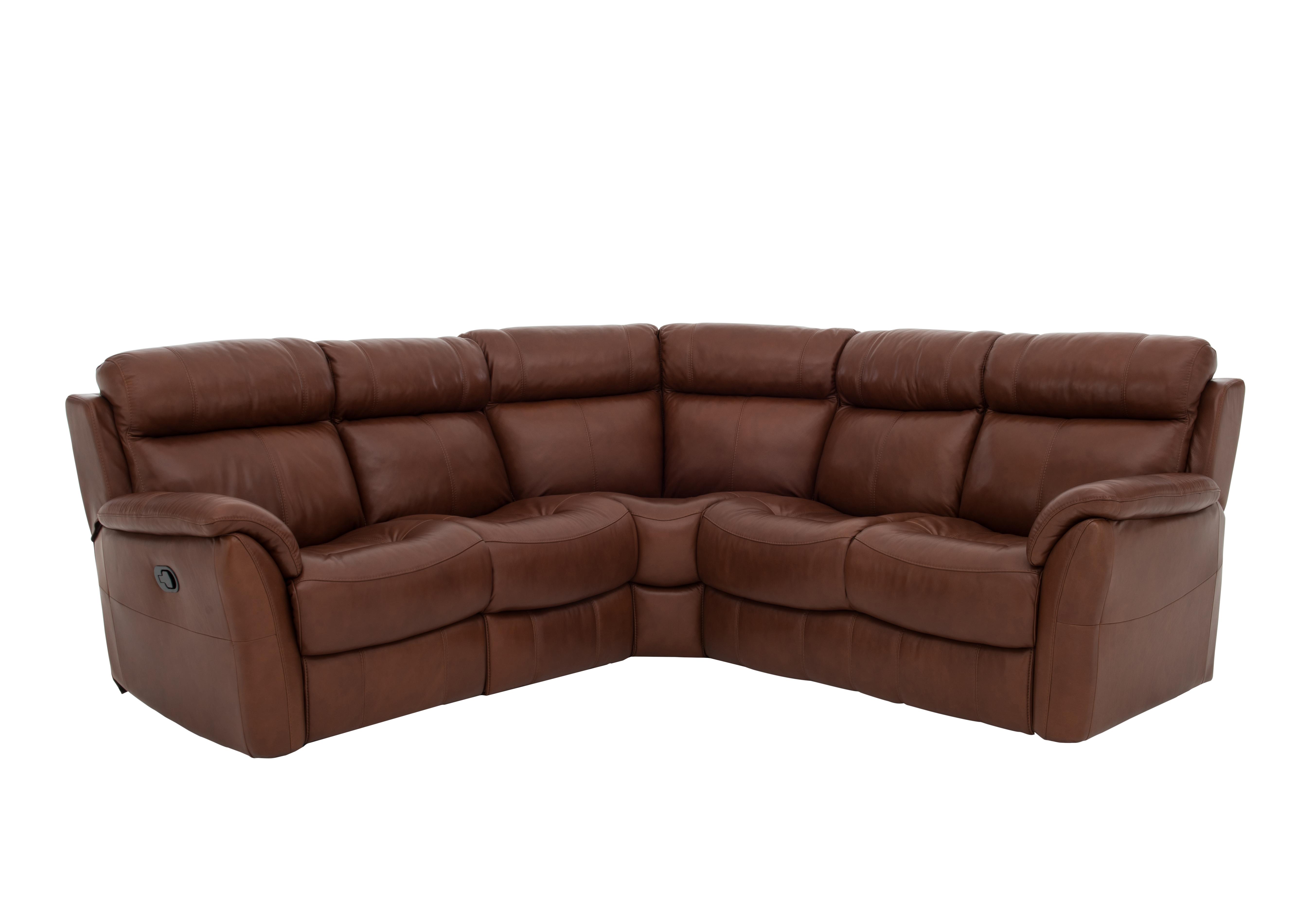 Relax Station Revive Leather Corner Sofa in Sk-297e Cumin on Furniture Village