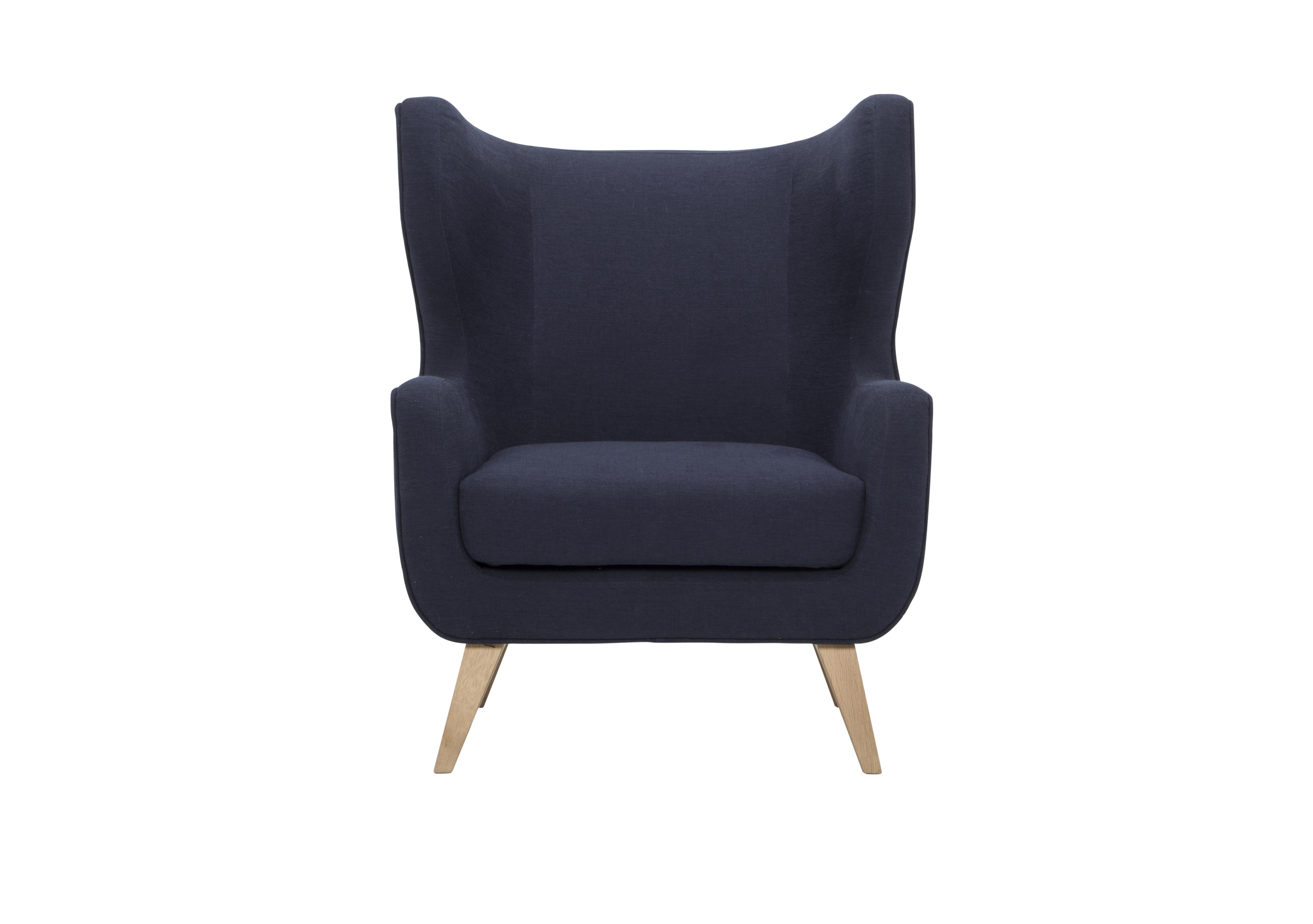 Jude Wingback Armchair - Limited Stock! in Diego 070 Navy on Furniture Village