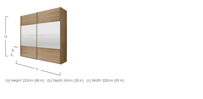 Melbourne 225cm 2 Door Sliding Wardrobe in  on Furniture Village