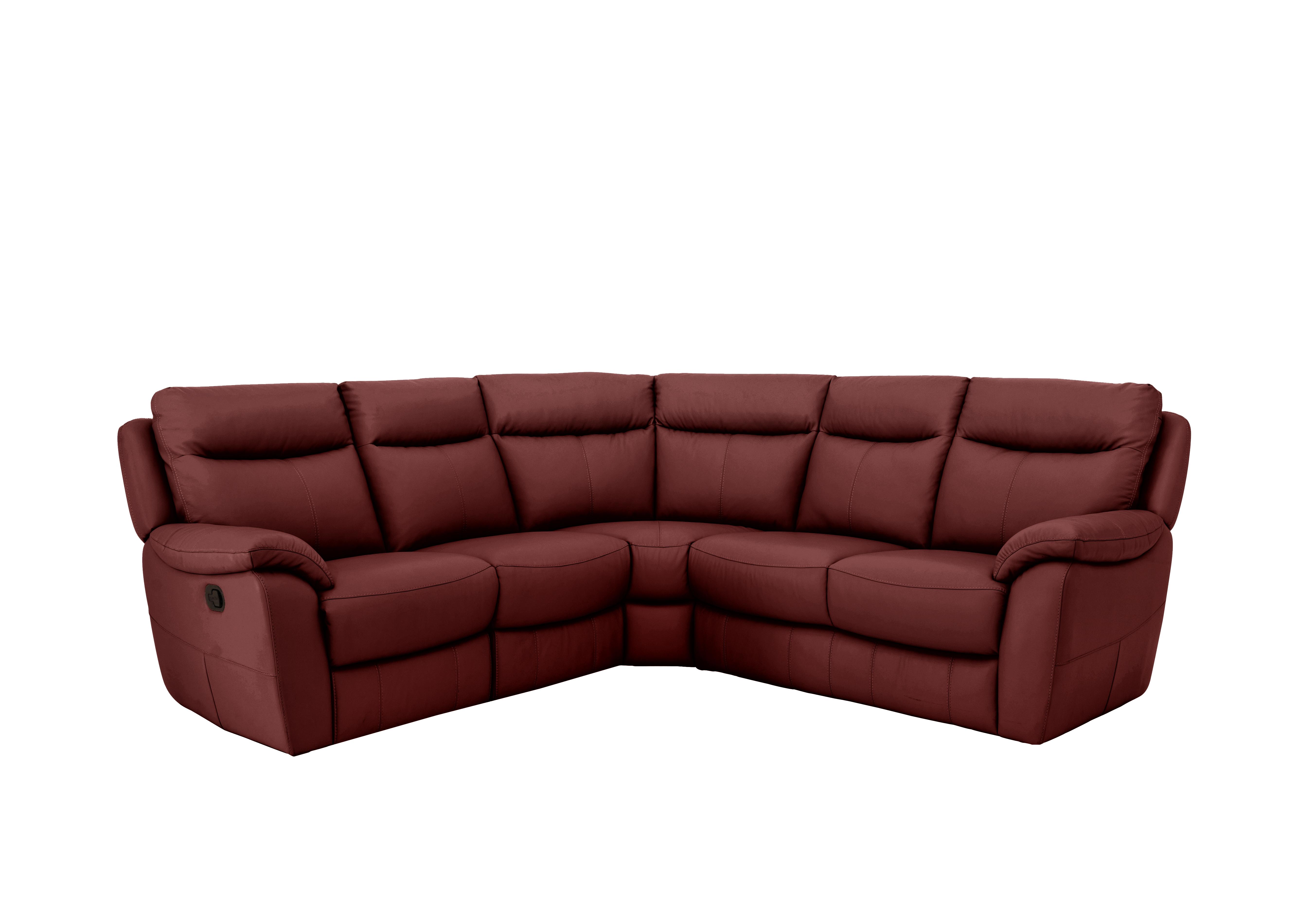 Snug Leather Corner Sofa in Bv-035c Deep Red on Furniture Village