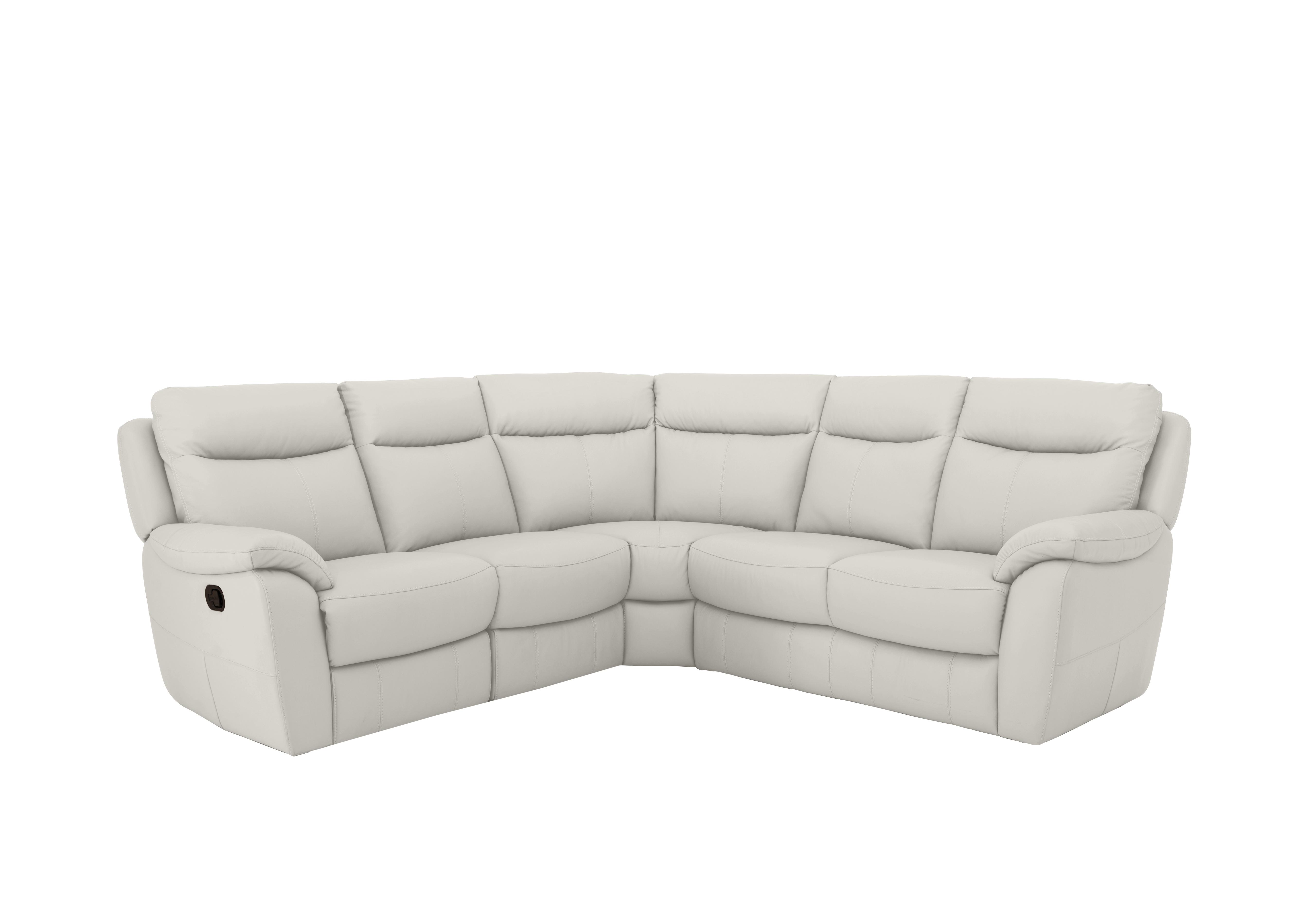 Snug Leather Corner Sofa in Bv-156e Frost on Furniture Village