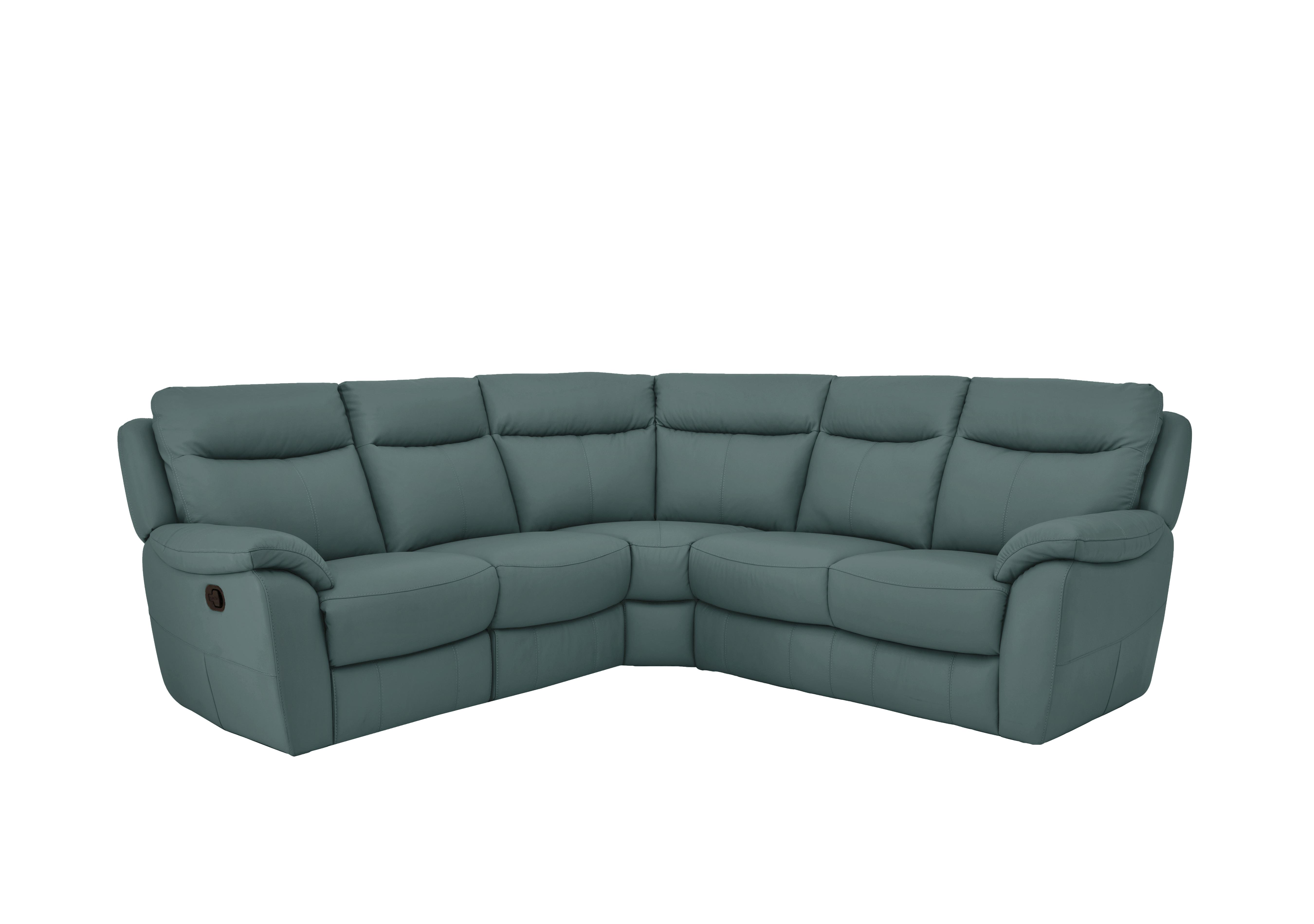 Snug Leather Corner Sofa in Bv-301e Lake Green on Furniture Village
