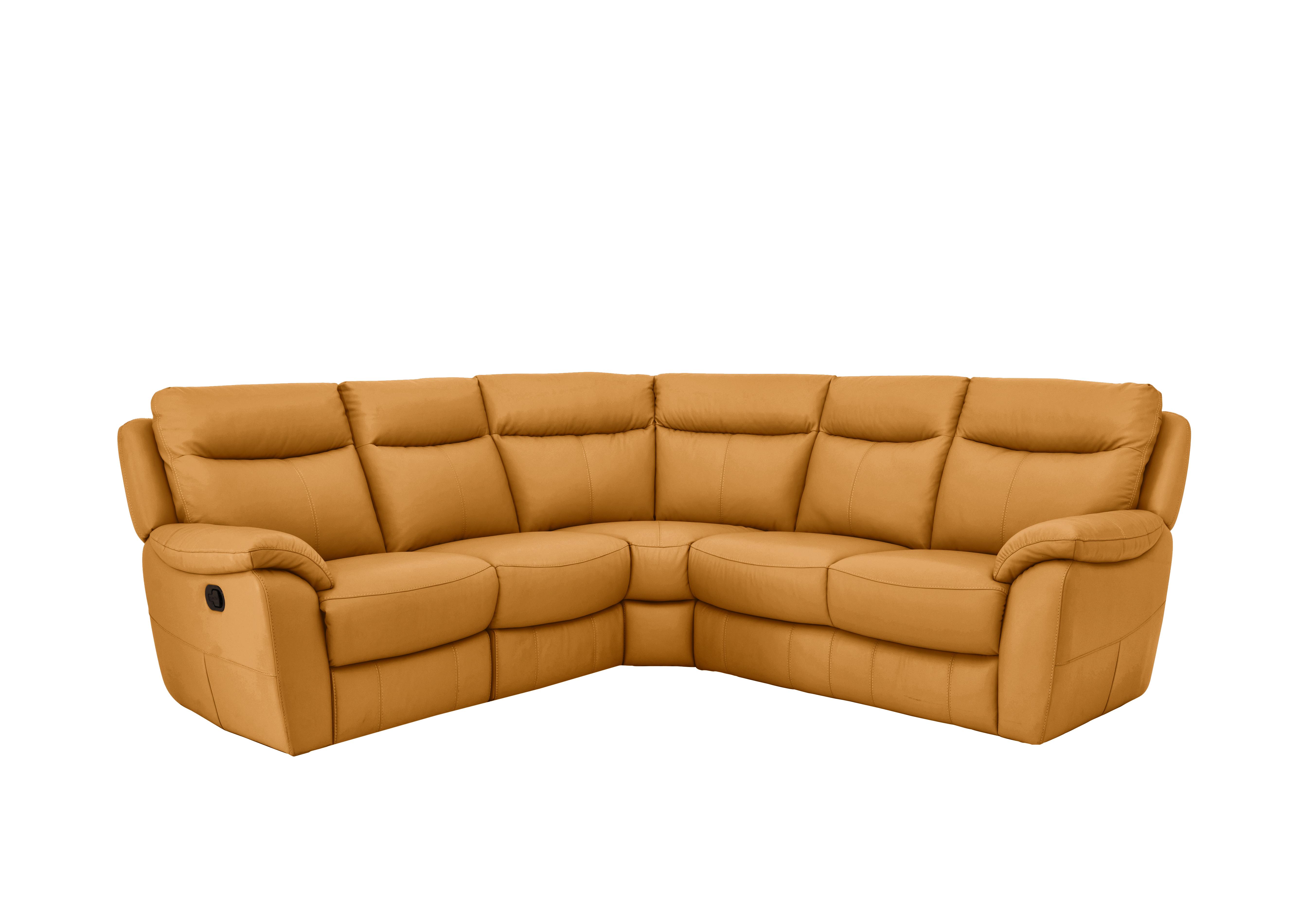Snug Leather Corner Sofa in Bv-335e Honey Yellow on Furniture Village