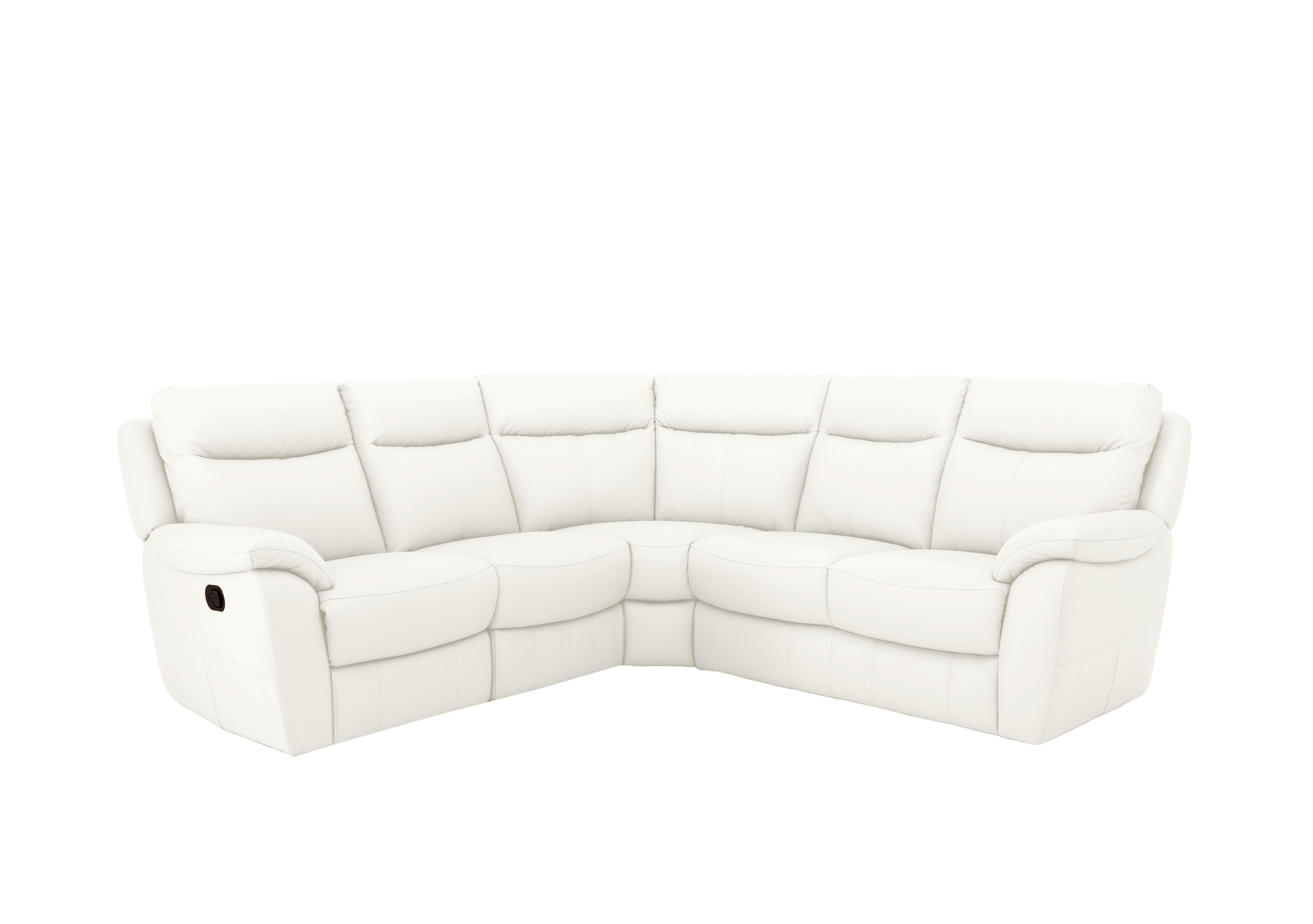 Snug Leather Corner Sofa in Bv-744d Star White on Furniture Village