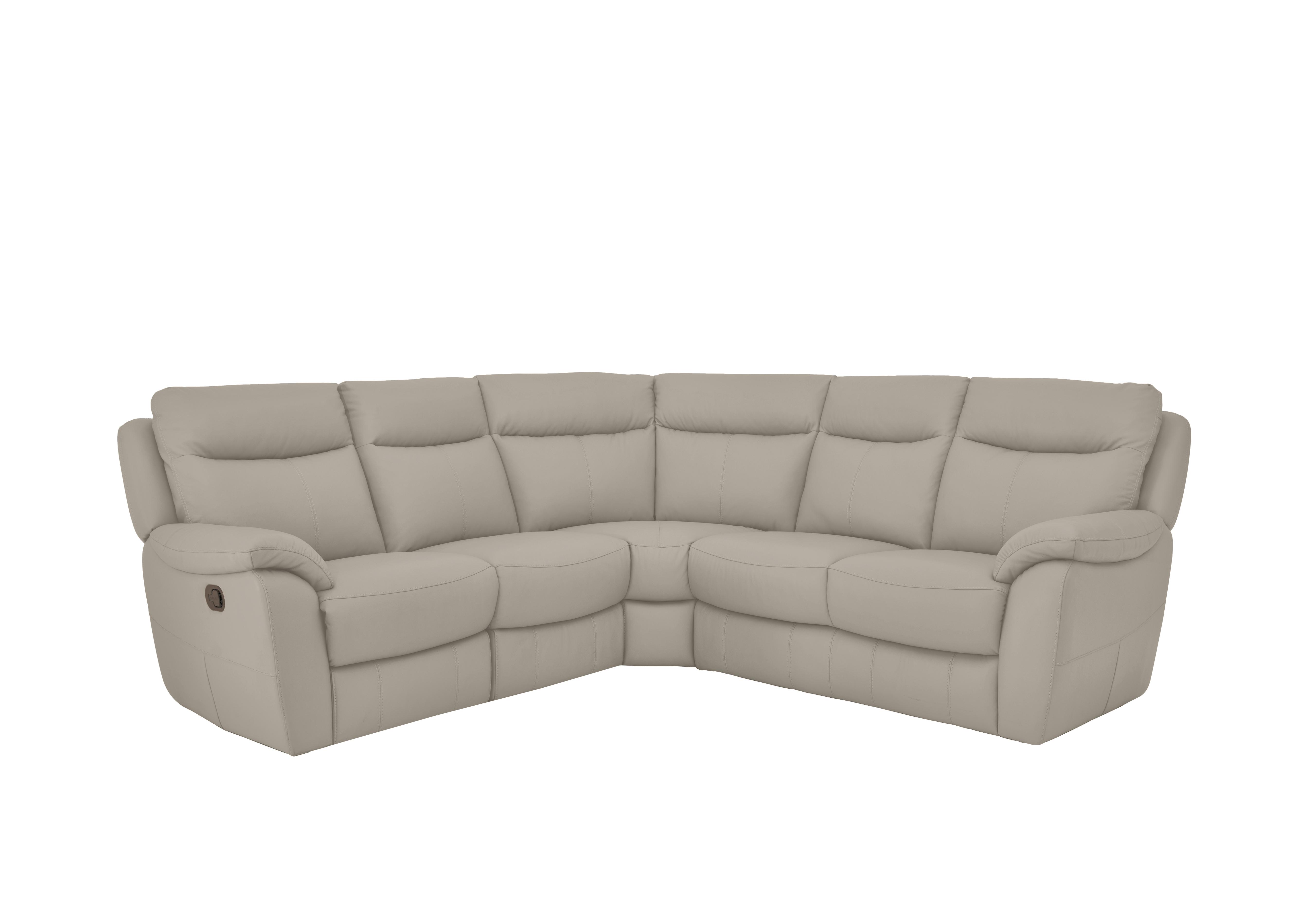 Snug Leather Corner Sofa in Bv-946b Silver Grey on Furniture Village
