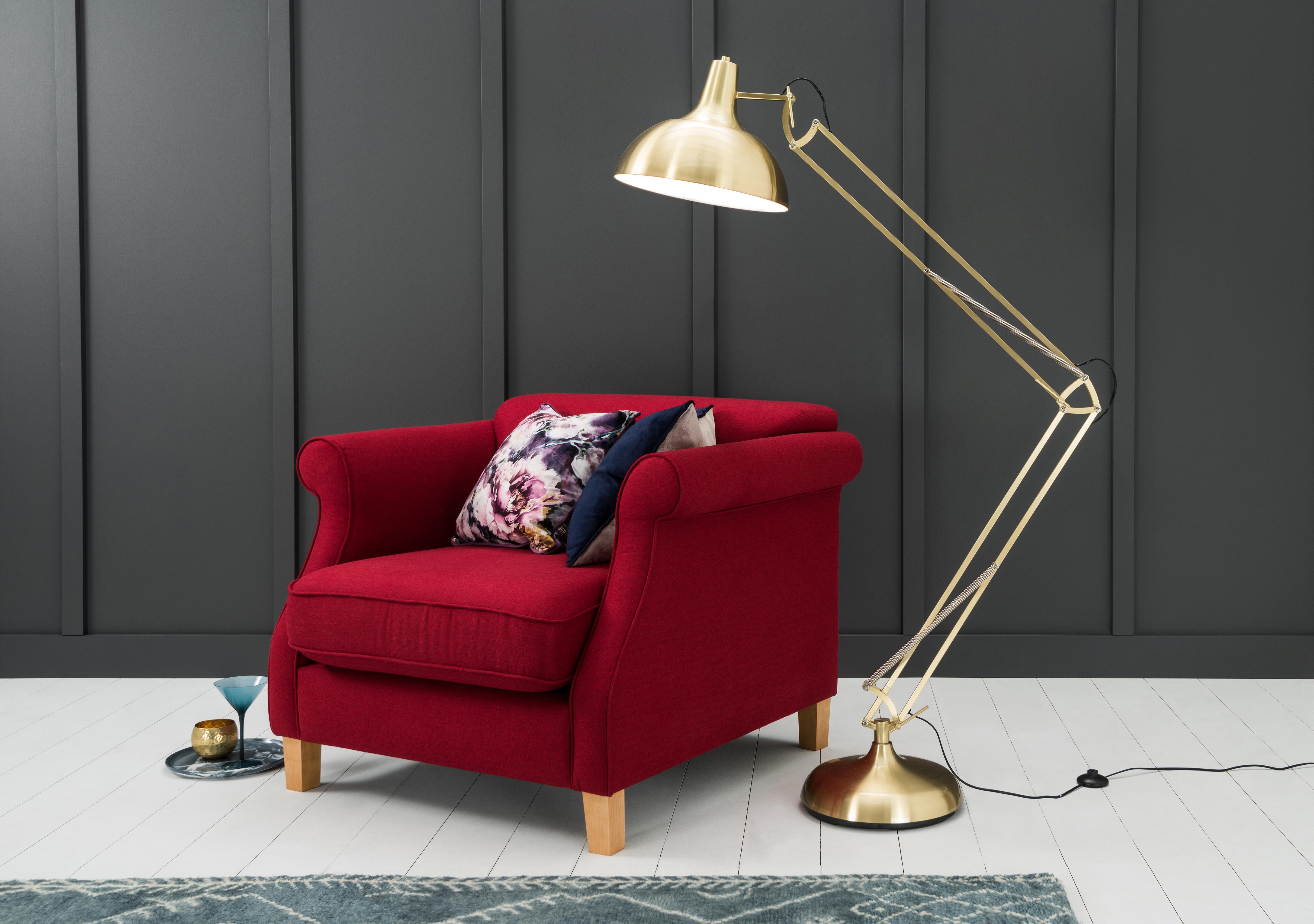 Milo Brass Floor Lamp in  on Furniture Village