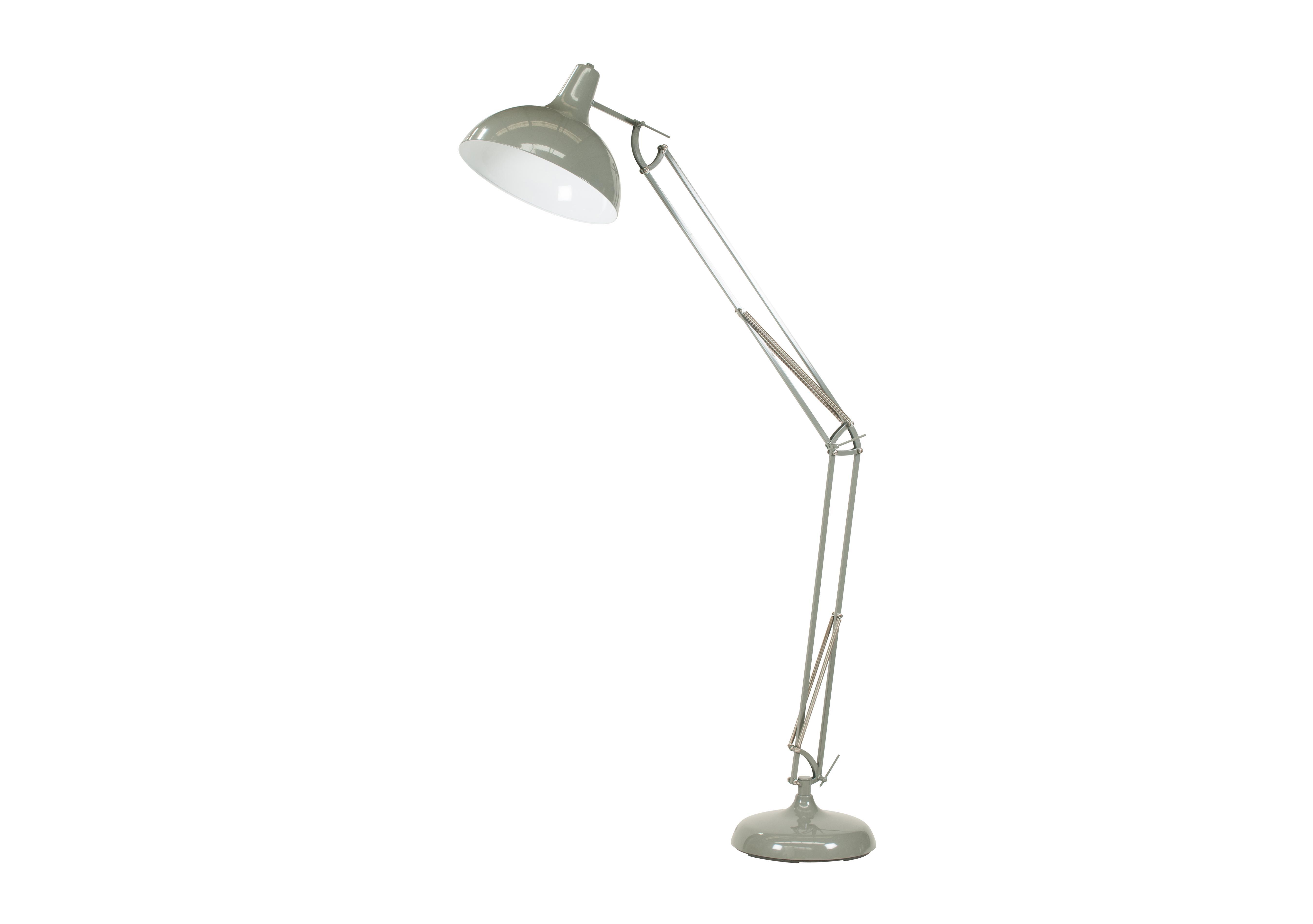 Milo Brass Floor Lamp in Grey on Furniture Village