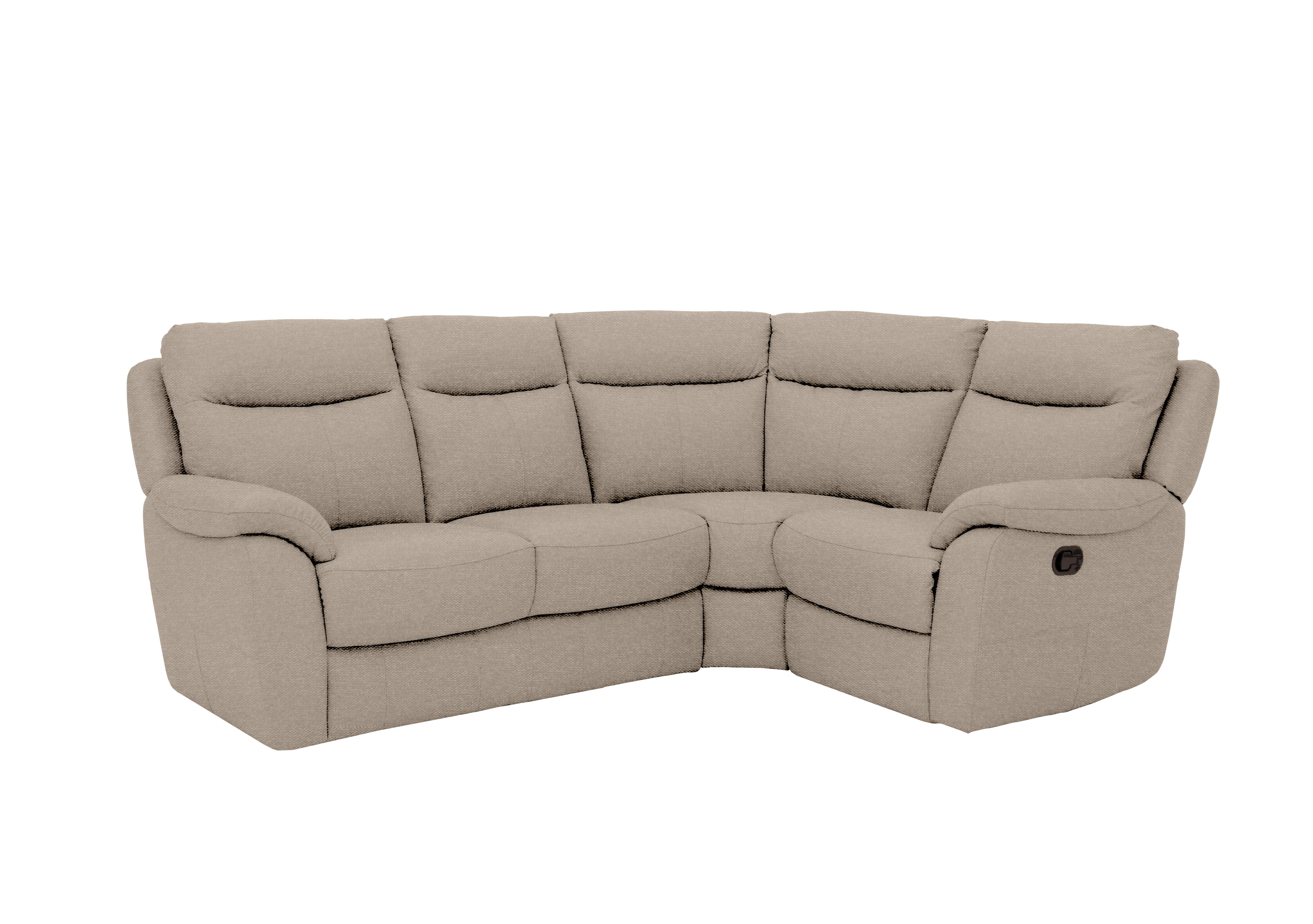 Snug Compact Fabric Corner Sofa in Fab-Ska-R28 Beige on Furniture Village