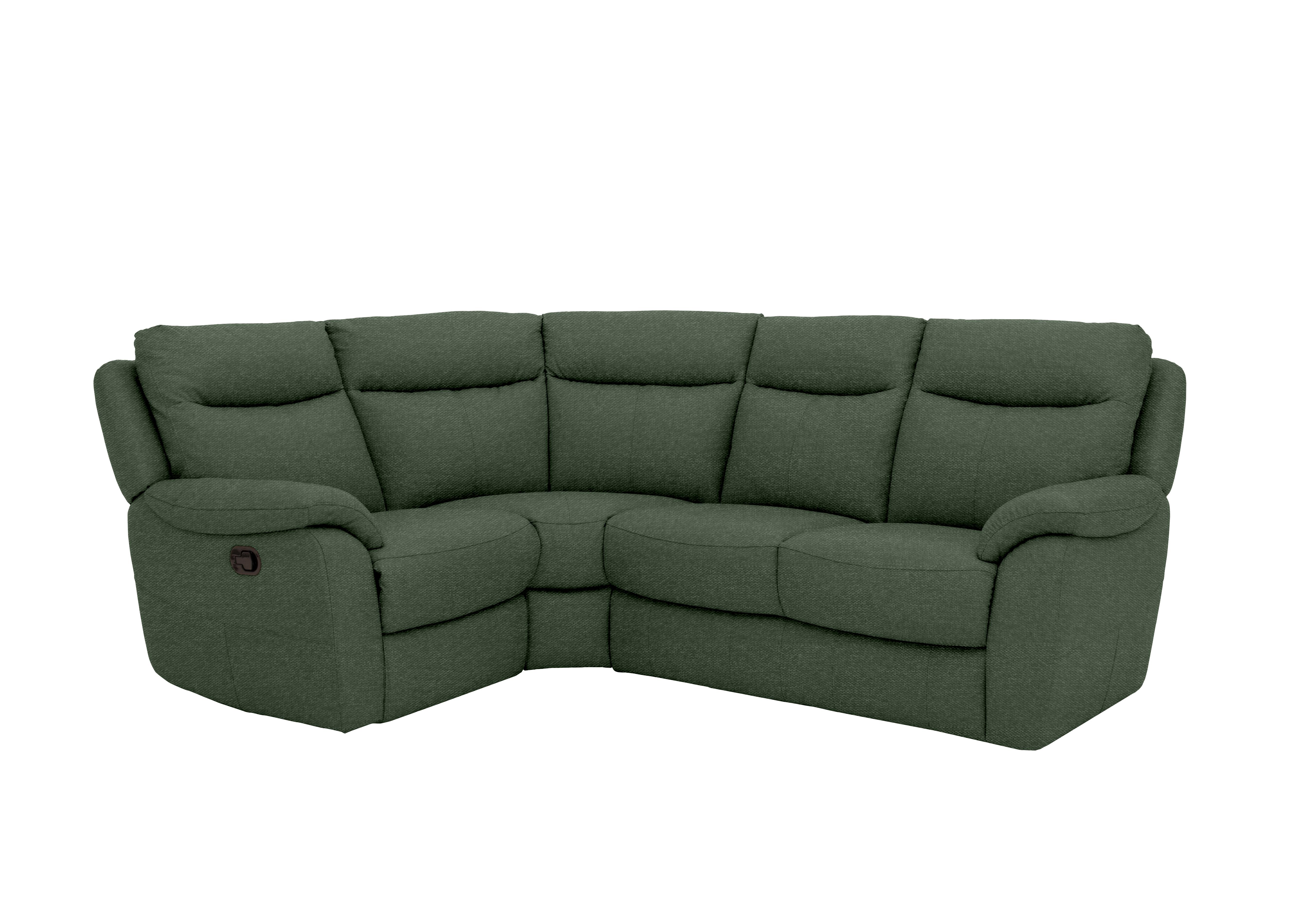 Snug Compact Fabric Corner Sofa in Fab-Ska-R48 Moss Green on Furniture Village