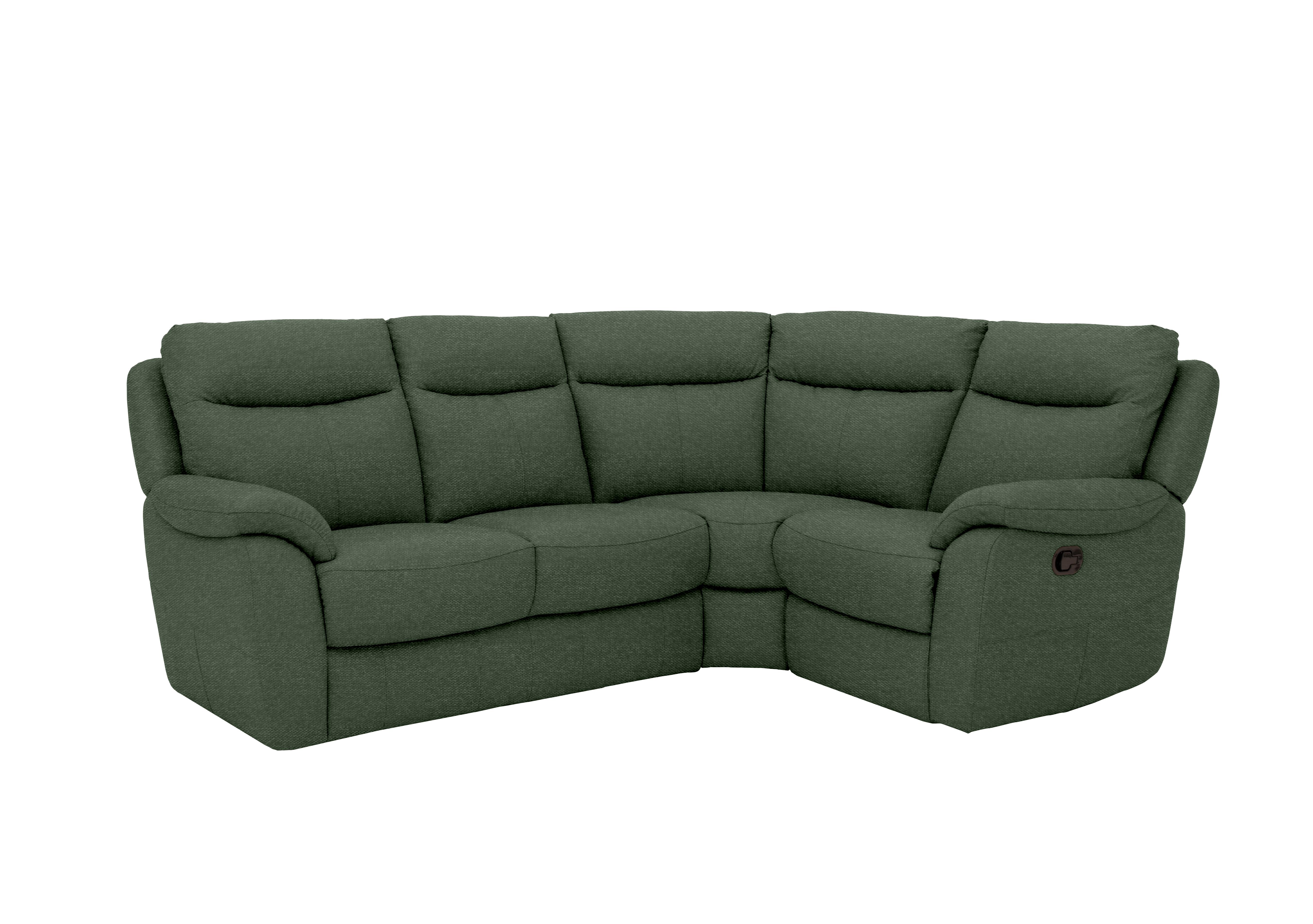 Snug Compact Fabric Corner Sofa in Fab-Ska-R48 Moss Green on Furniture Village