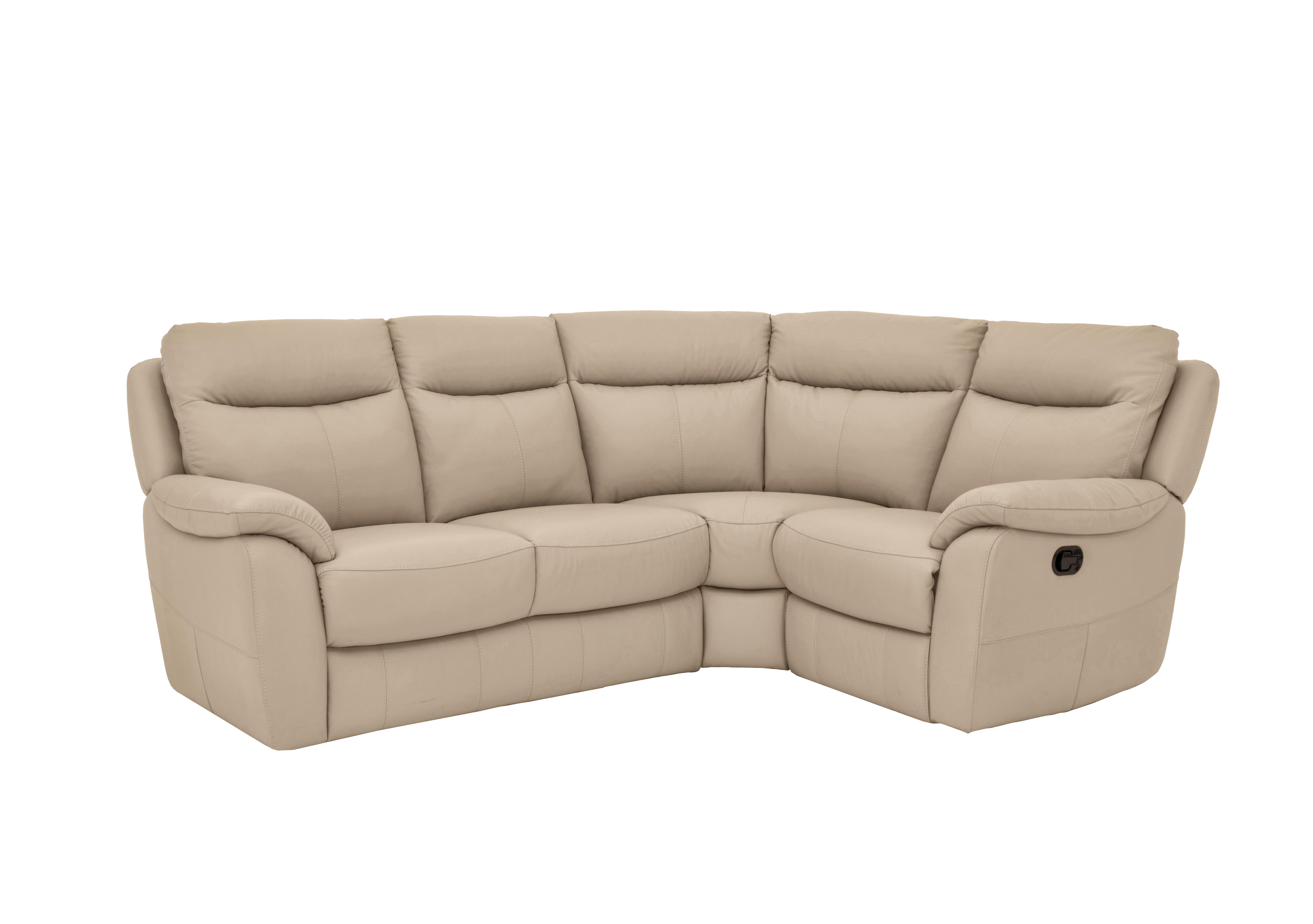 Snug Compact Leather Corner Sofa in Bv-039c Pebble on Furniture Village