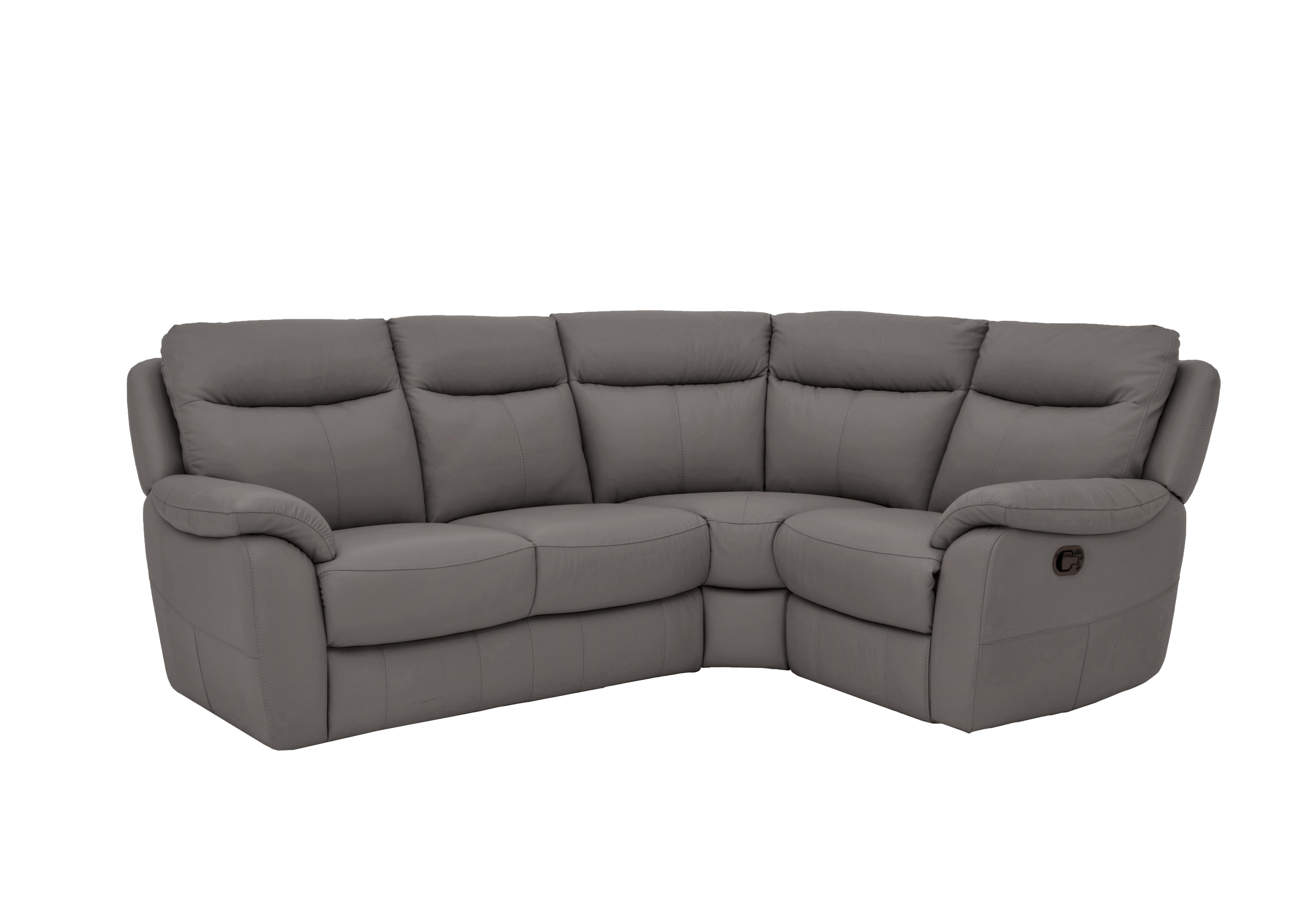 Snug Compact Leather Corner Sofa in Bv-042e Elephant on Furniture Village