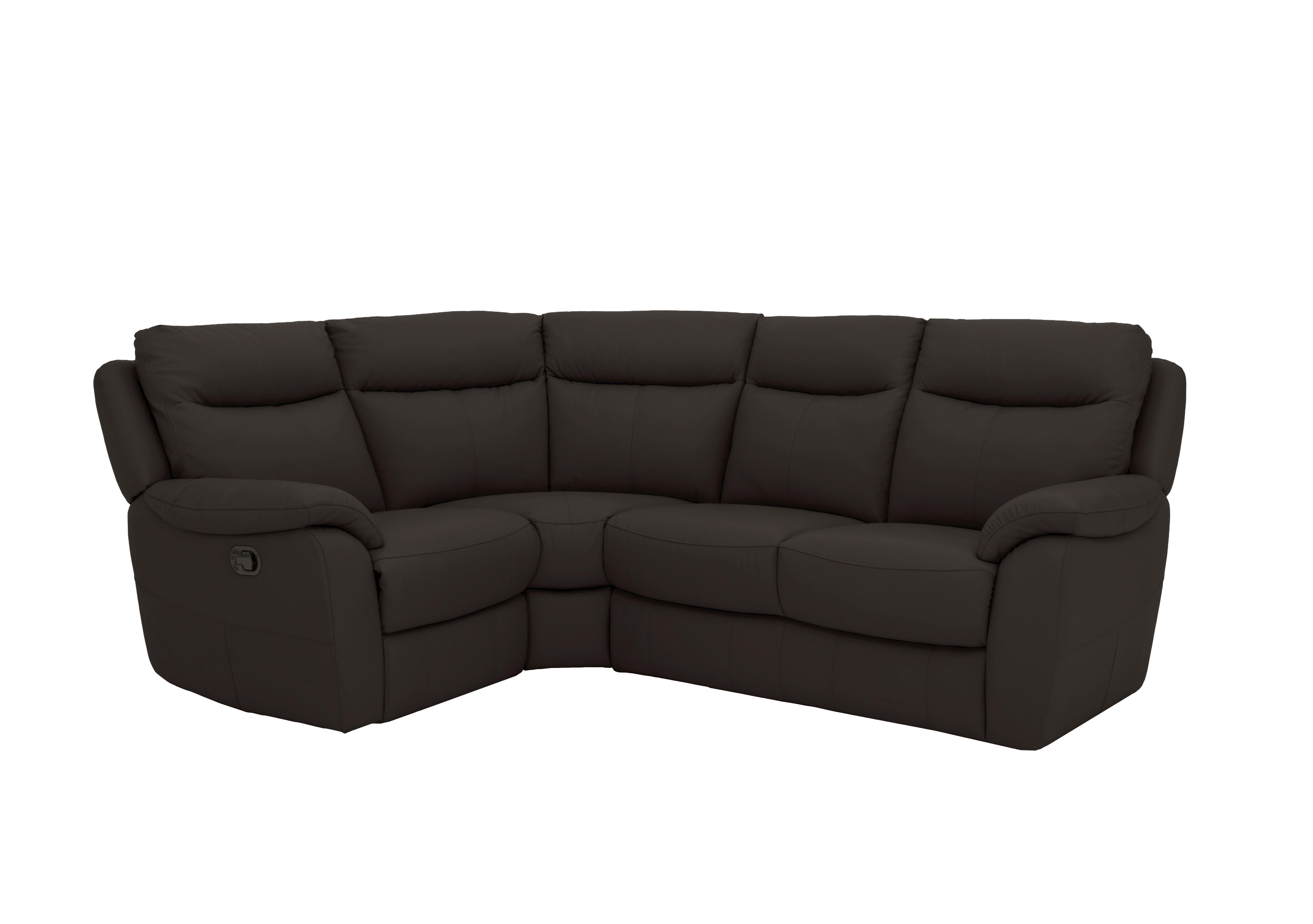 Snug Compact Leather Corner Sofa in Bv-1748 Dark Chocolate on Furniture Village