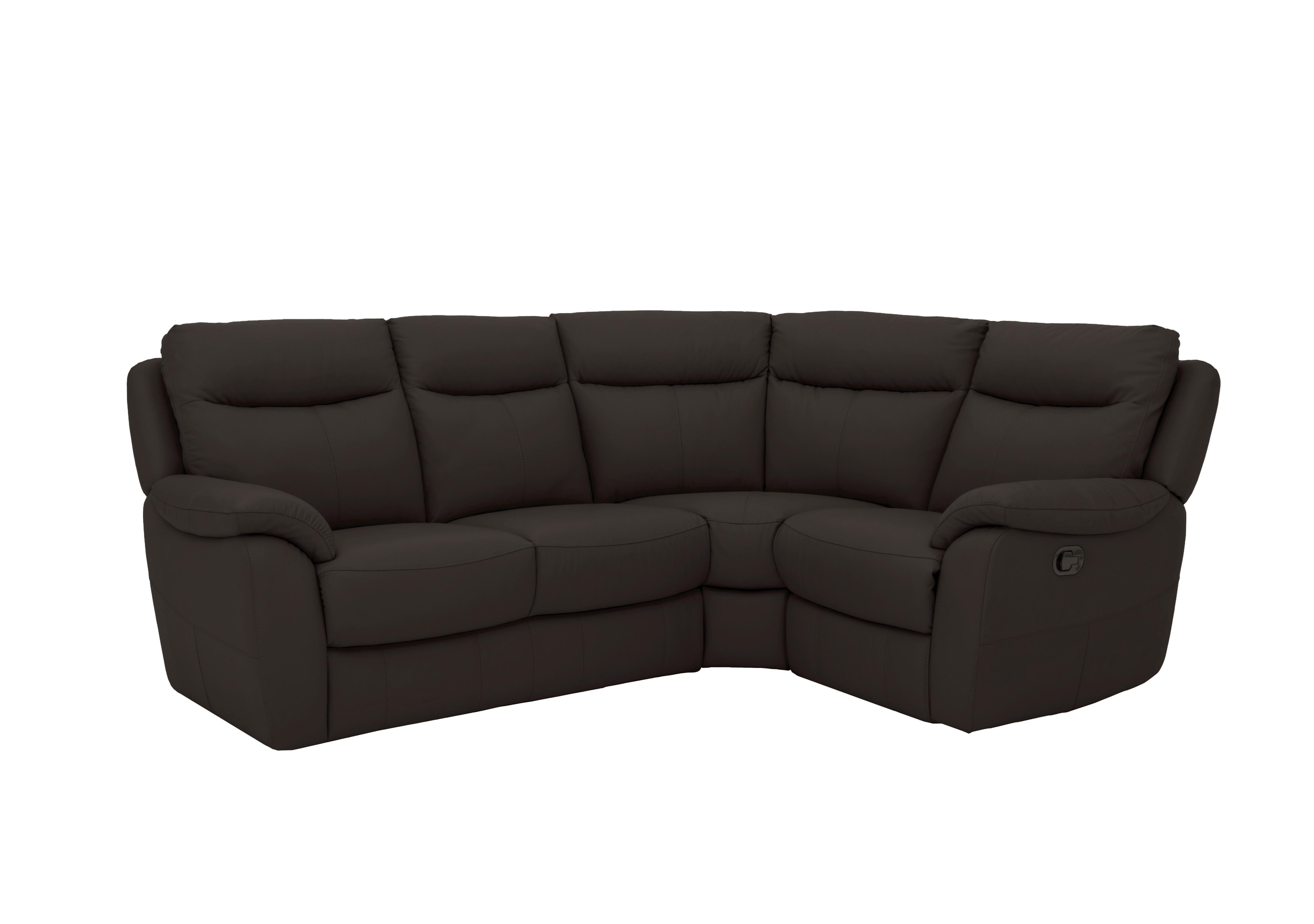 Snug Compact Leather Corner Sofa in Bv-1748 Dark Chocolate on Furniture Village
