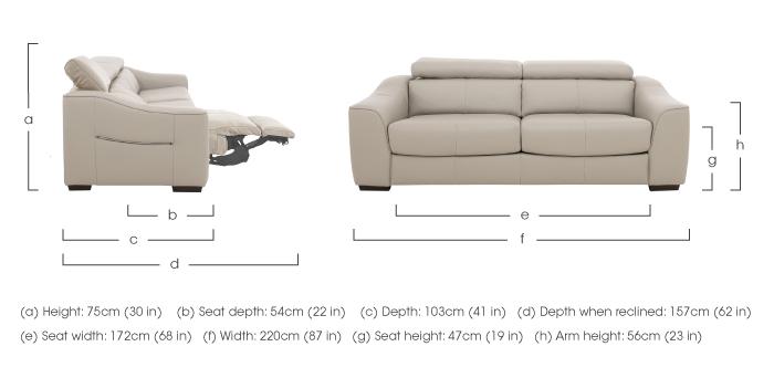 Elixir 3 Seater Leather Power Sofa with Power Headrests in  on Furniture Village