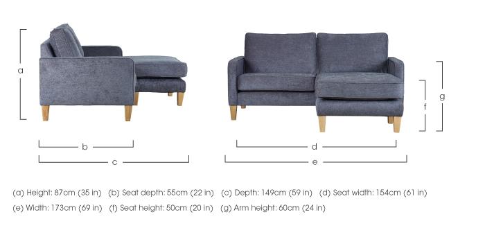 Maddox 3 Seater Fabric Chaise End Sofa in  on Furniture Village