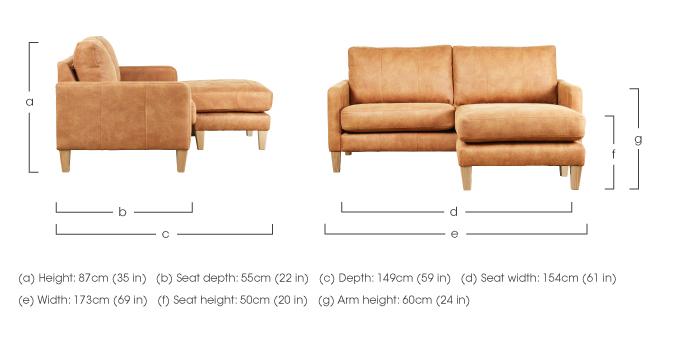 Maddox 3 Seater Leather Look Chaise End Sofa in  on Furniture Village