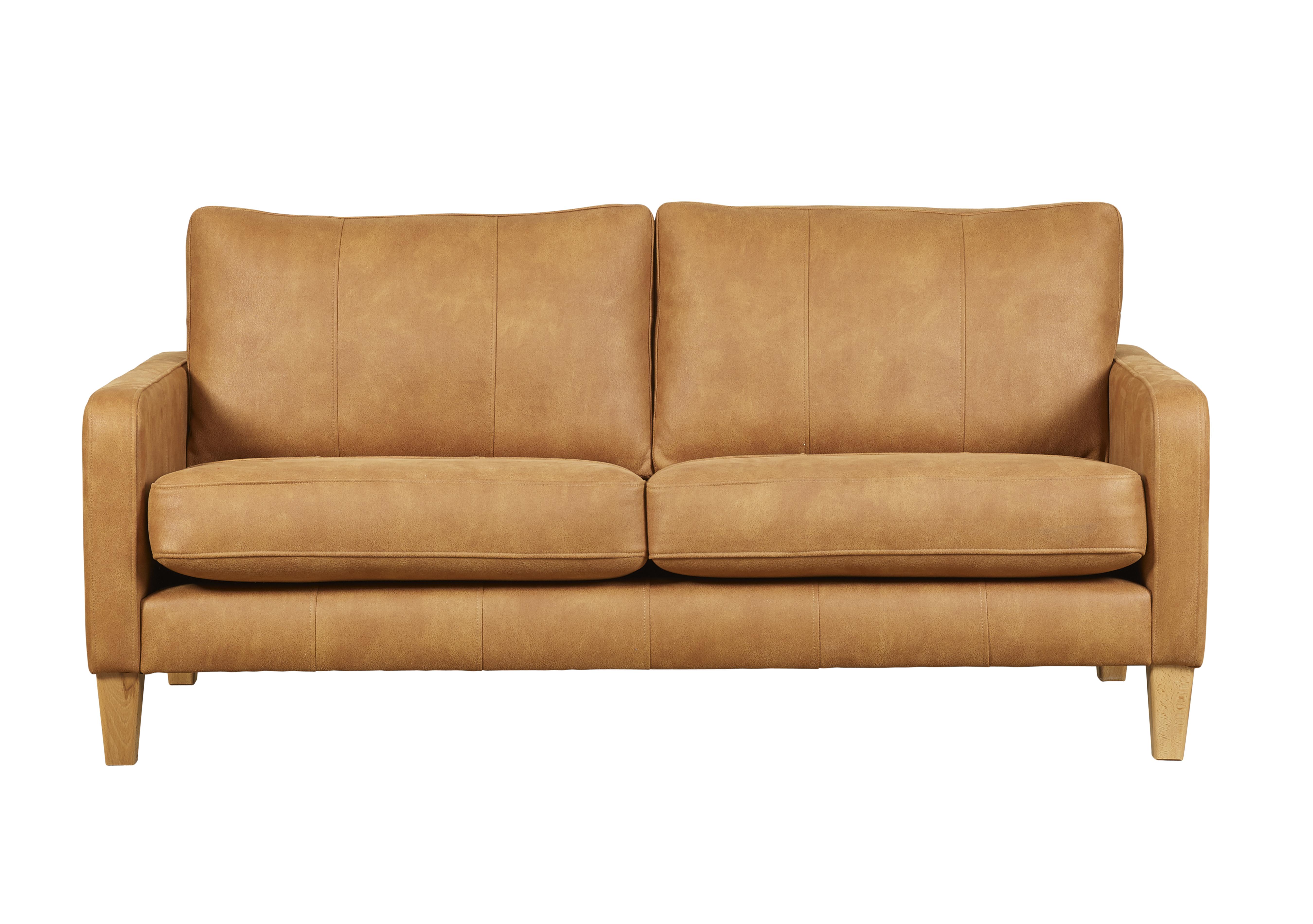 Maddox 3 Seater Leather Look Sofa in Tan on Furniture Village