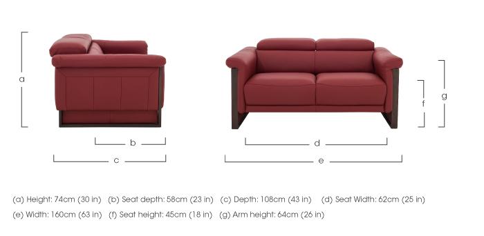 Eleganza 2 Seater Leather Sofa with Manual Headrest in  on Furniture Village