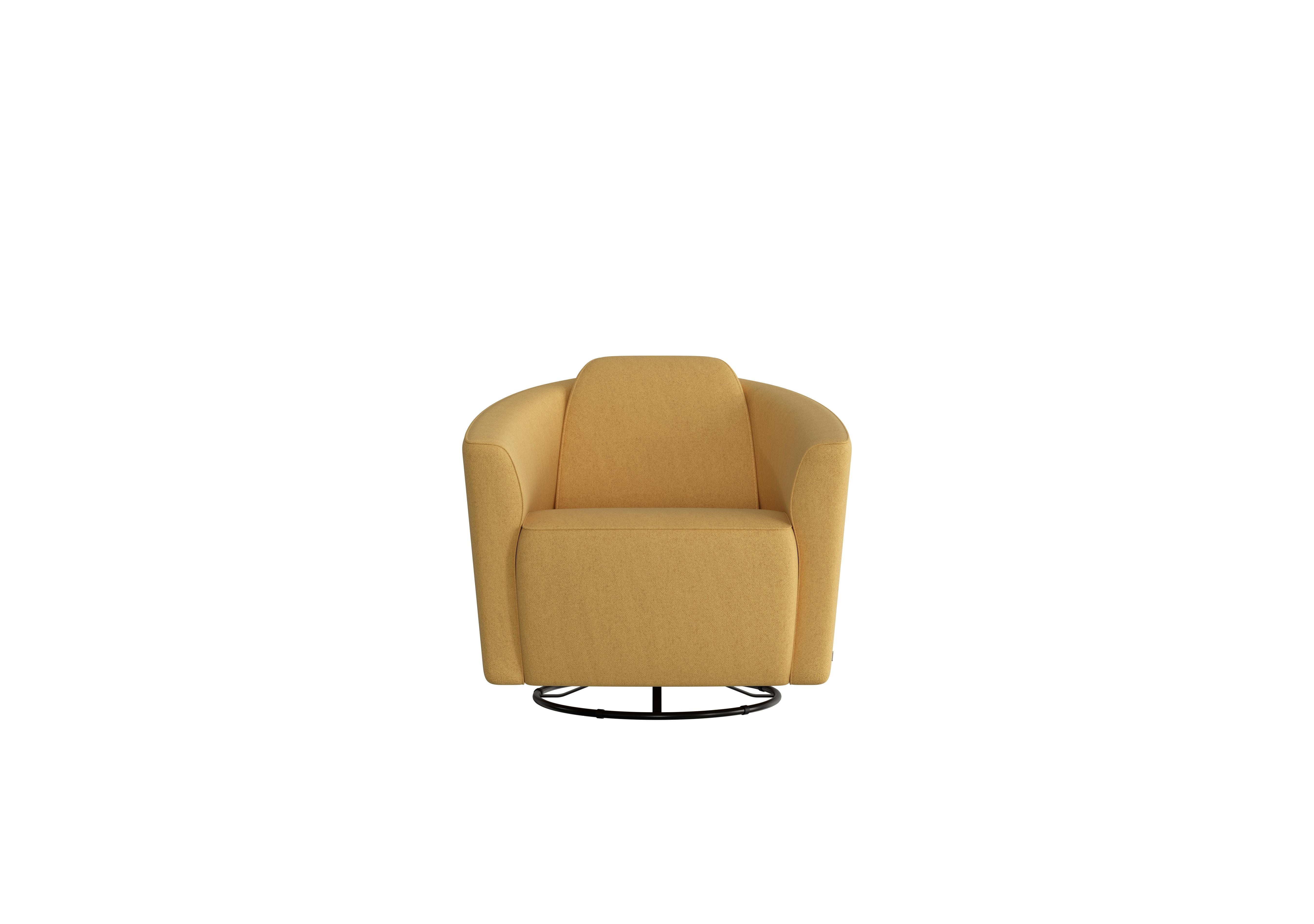 Ketty Fabric Swivel Chair in Fuente Mostaza on Furniture Village