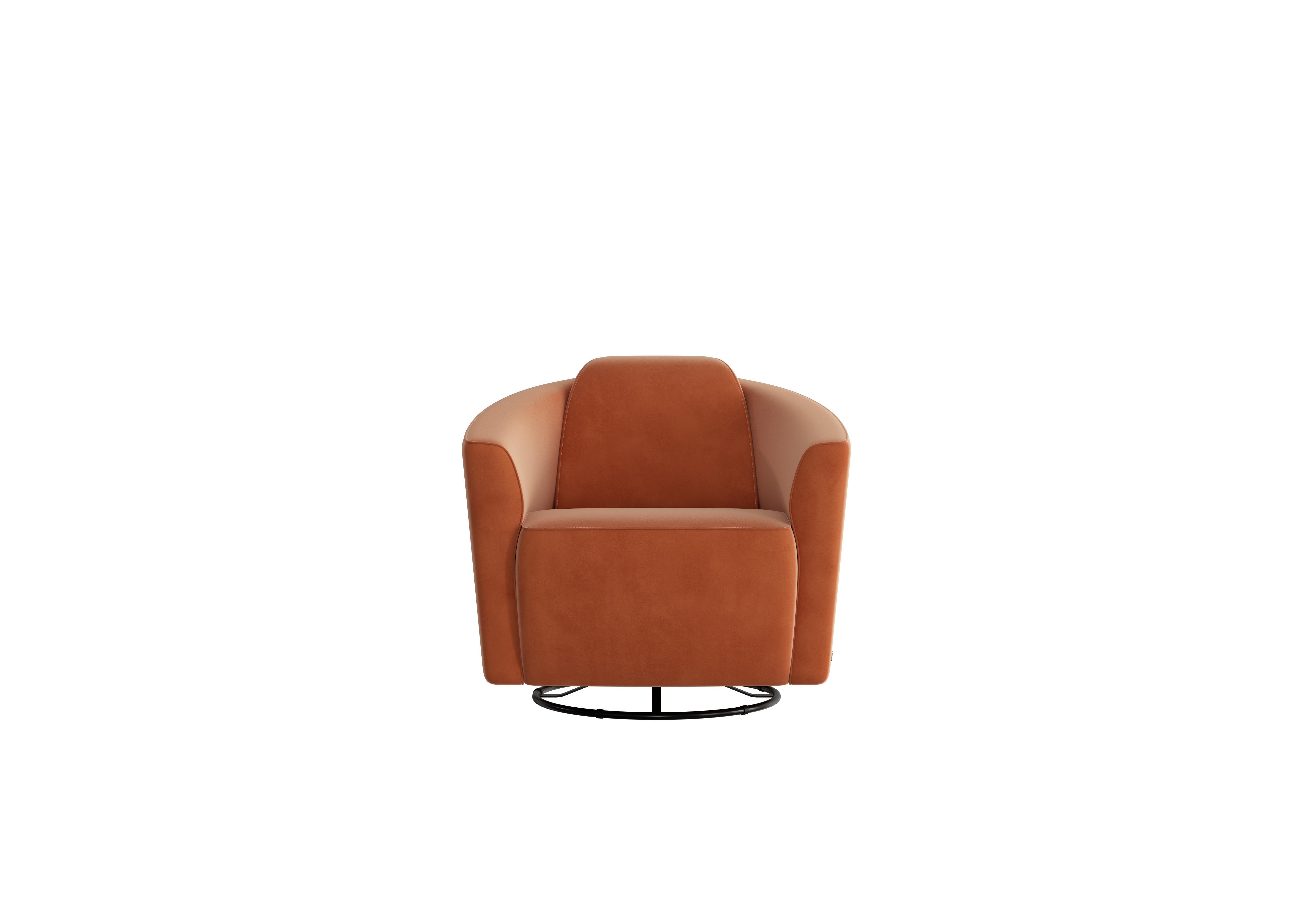 Ketty Fabric Swivel Chair in Selma Mattone on Furniture Village