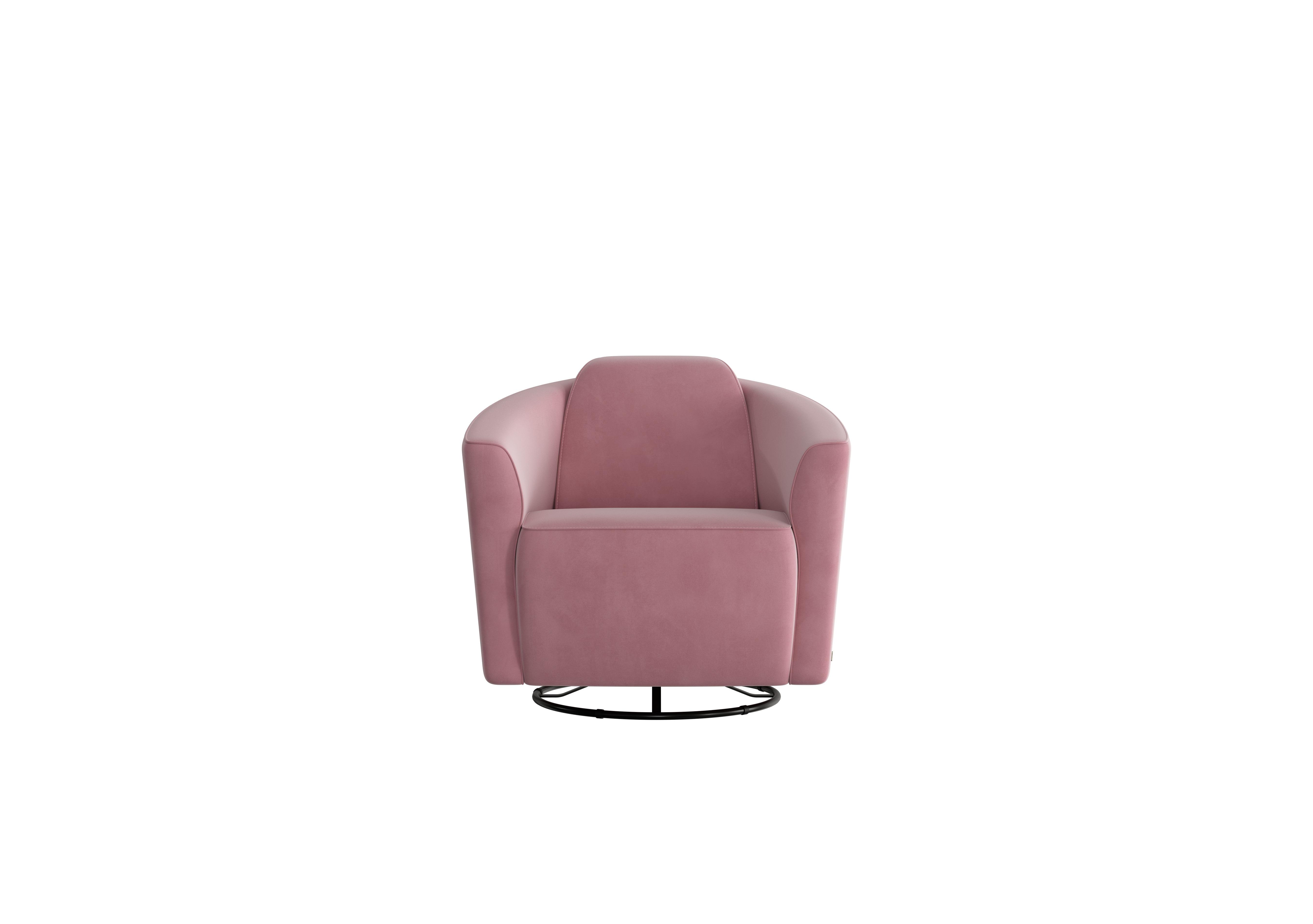 Ketty Fabric Swivel Chair in Selma Rosa on Furniture Village
