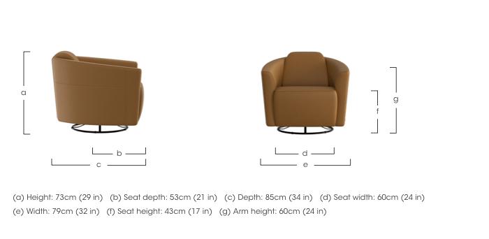 Ketty Leather Swivel Chair in  on Furniture Village