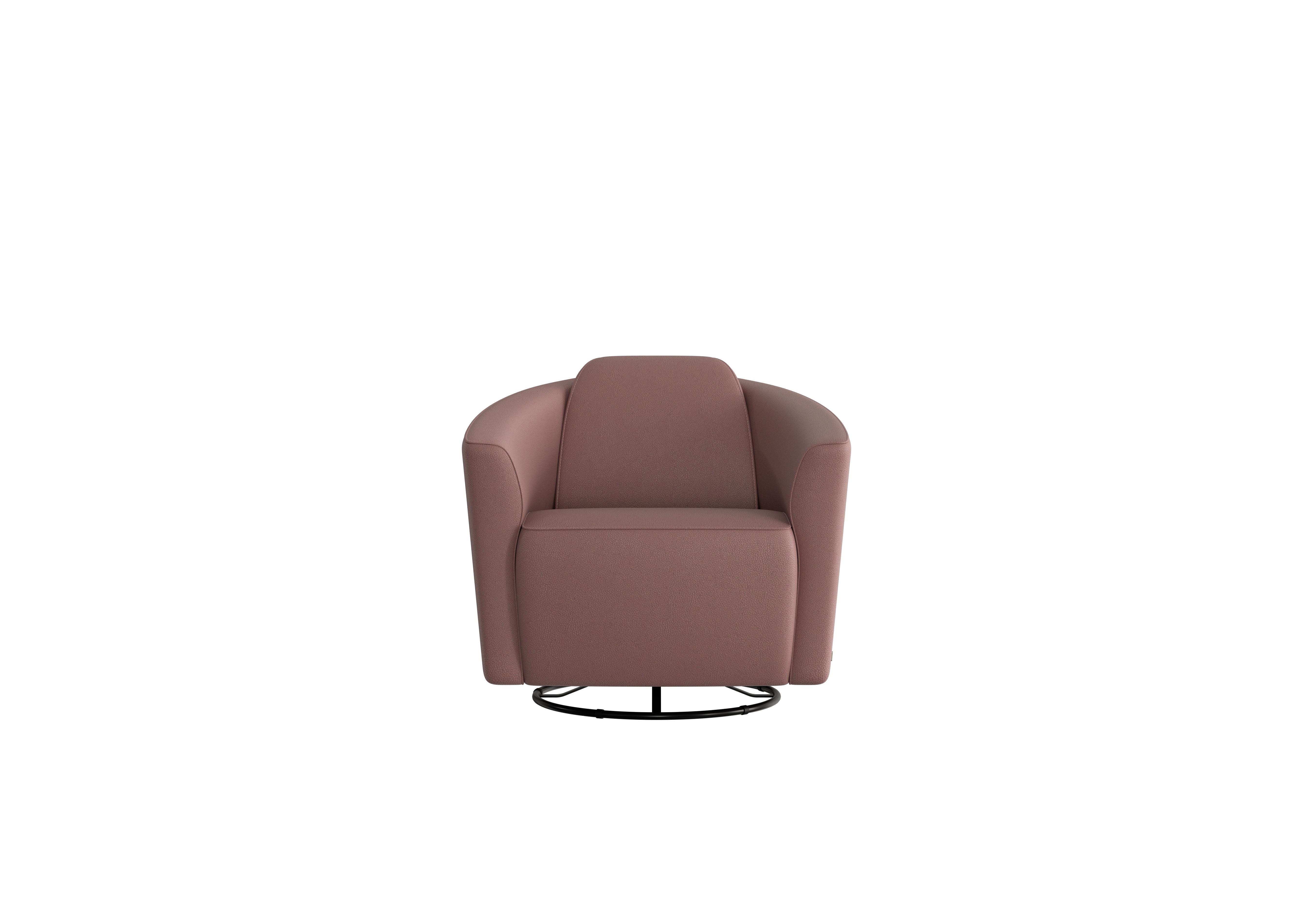 Ketty Leather Swivel Chair in Botero Cipria 2160 on Furniture Village