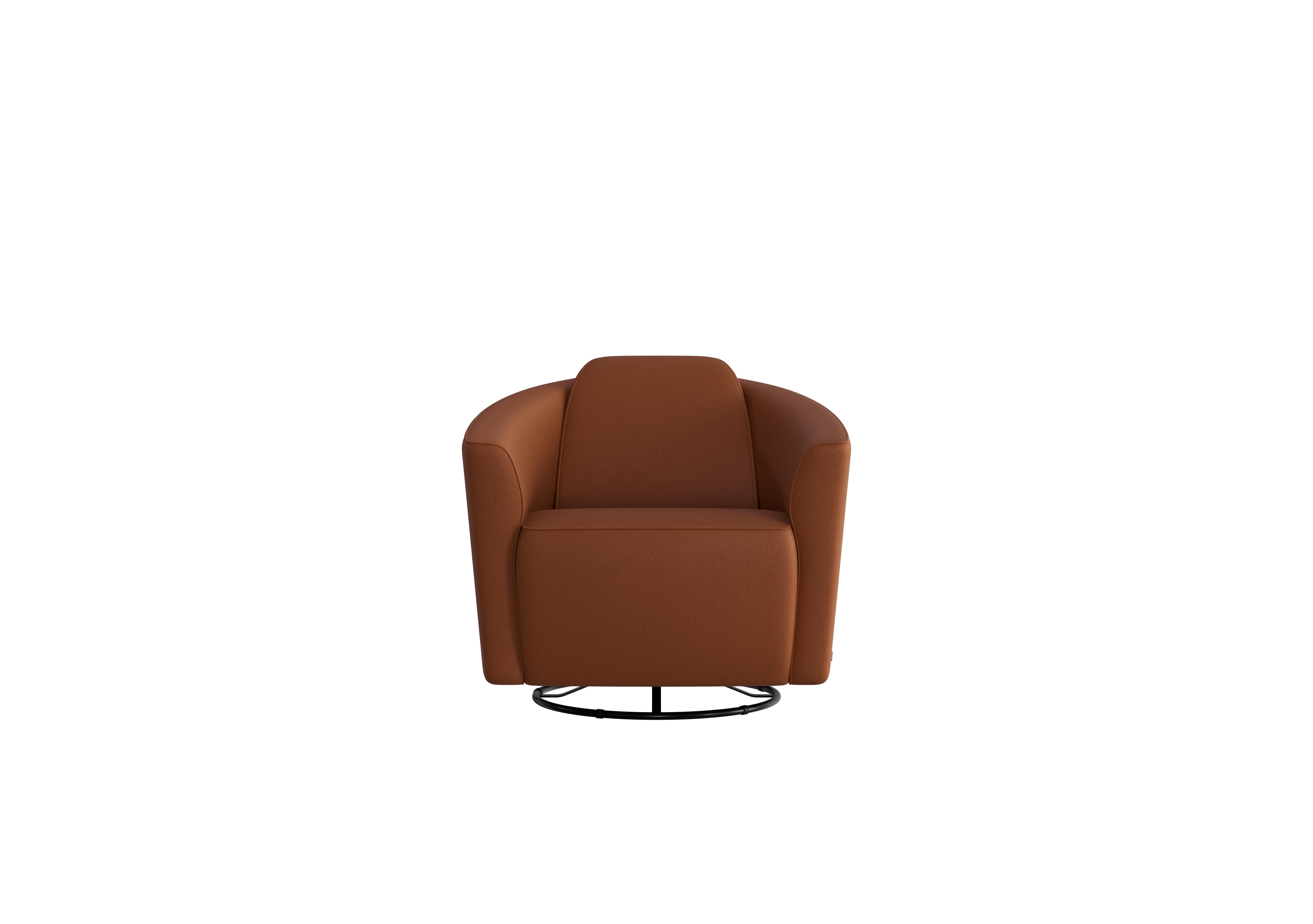 Ketty Leather Swivel Chair in Botero Cuoio 2151 on Furniture Village
