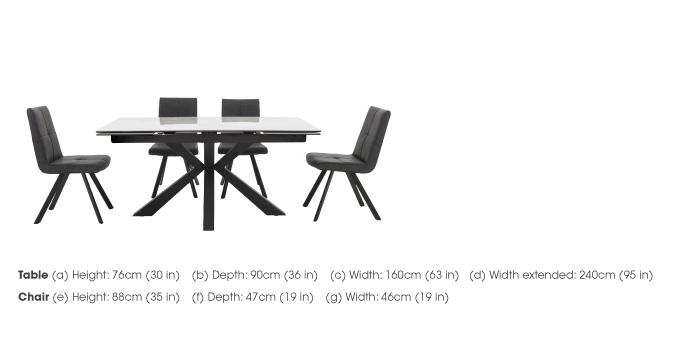 Phoenix Dining Table and 4 Dining Chairs in  on Furniture Village