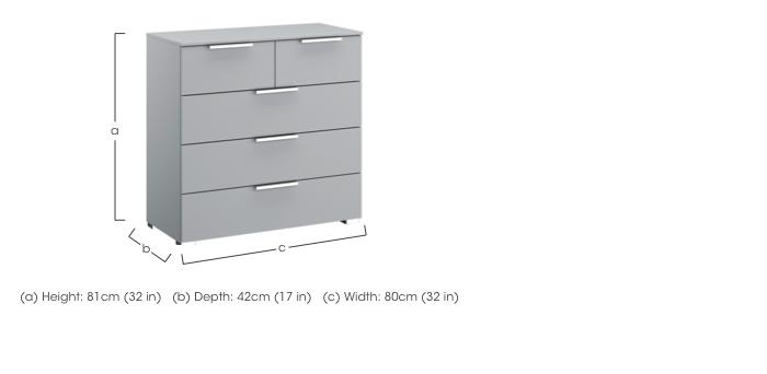 Formes Glass 5 Drawer Chest in  on Furniture Village