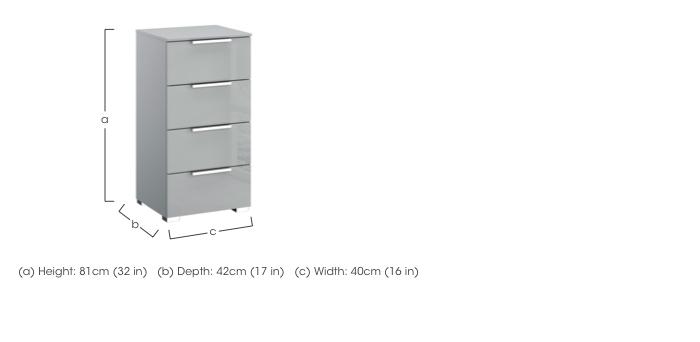 Formes Glass 4 Drawer Narrow Chest in  on Furniture Village