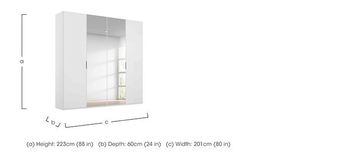 Formes 4 Door Hinged Wardrobe with 2 Glass Doors and 2 Mirrored Doors in  on Furniture Village
