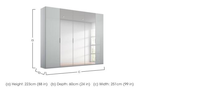 Formes Glass 5 Door Hinged Wardrobe with 3 Mirrors in  on Furniture Village