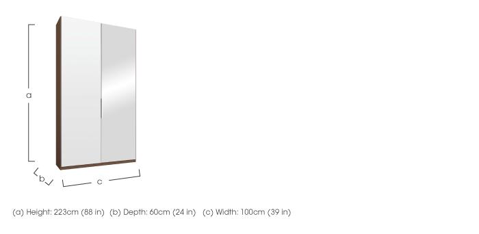 Formes Glass 2 Door Hinged Wardrobe with 1 Mirror in  on Furniture Village