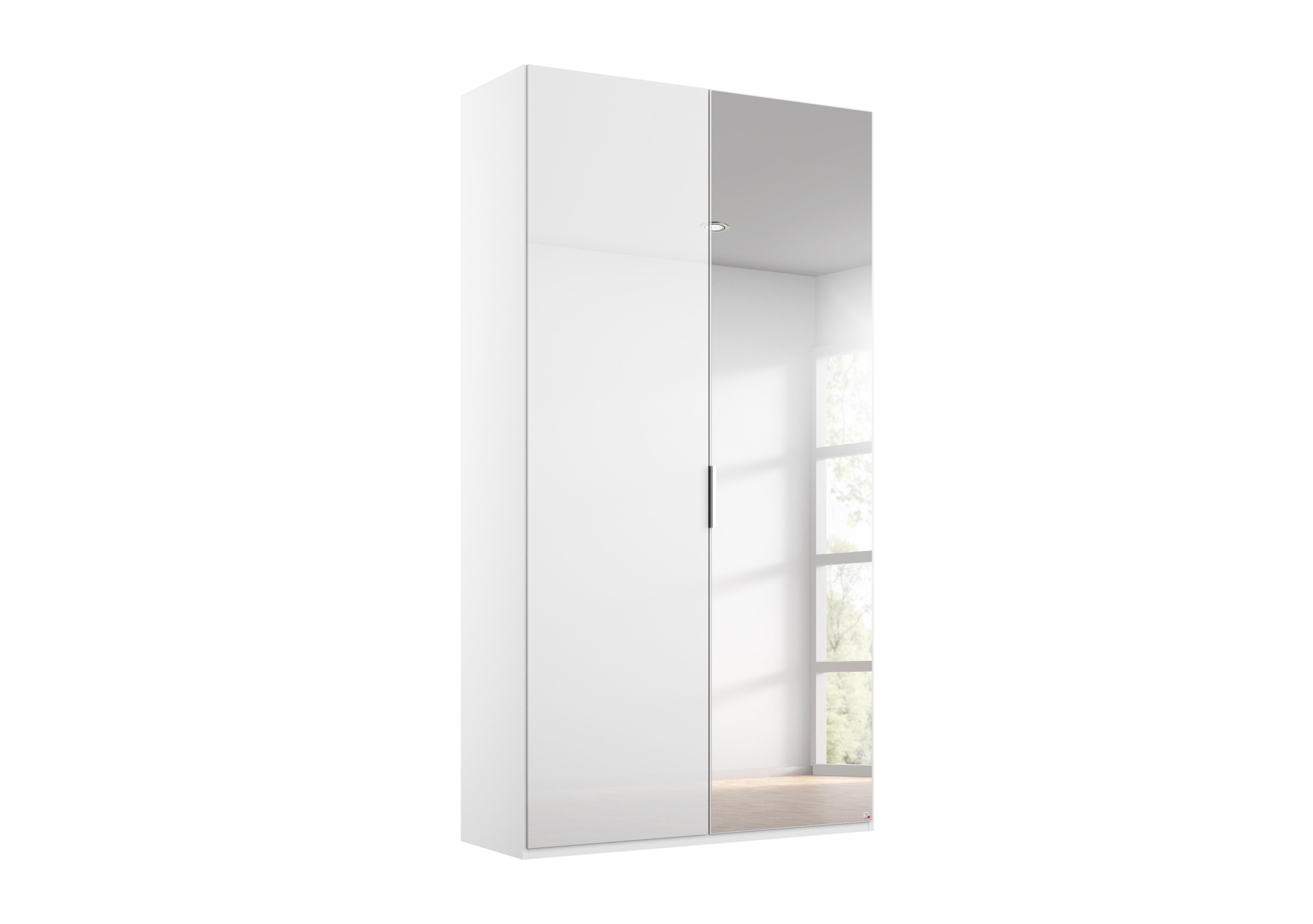 Formes Glass 2 Door Hinged Wardrobe with 1 Mirror in A131b White White Front on Furniture Village