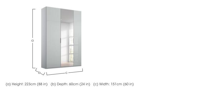 Formes Glass 3 Door Hinged Wardrobe with 1 Mirror in  on Furniture Village