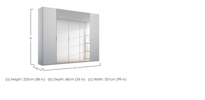 Formes Decor 5 Door Hinged Wardrobe with 3 Mirrors in  on Furniture Village